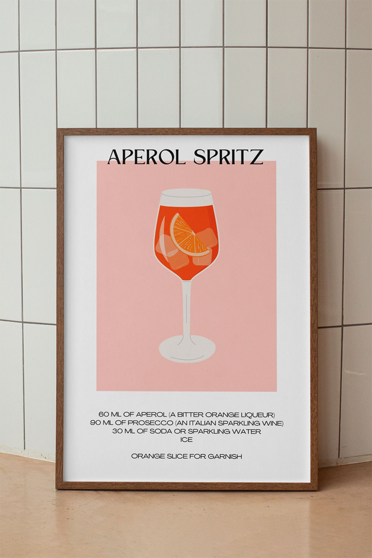 baselith Aperol Spritz Kokteyl Tarifi Posteri - Renkli Modern İçecek Mutfak Duvar Dekoru - Çerçevesiz Baskı