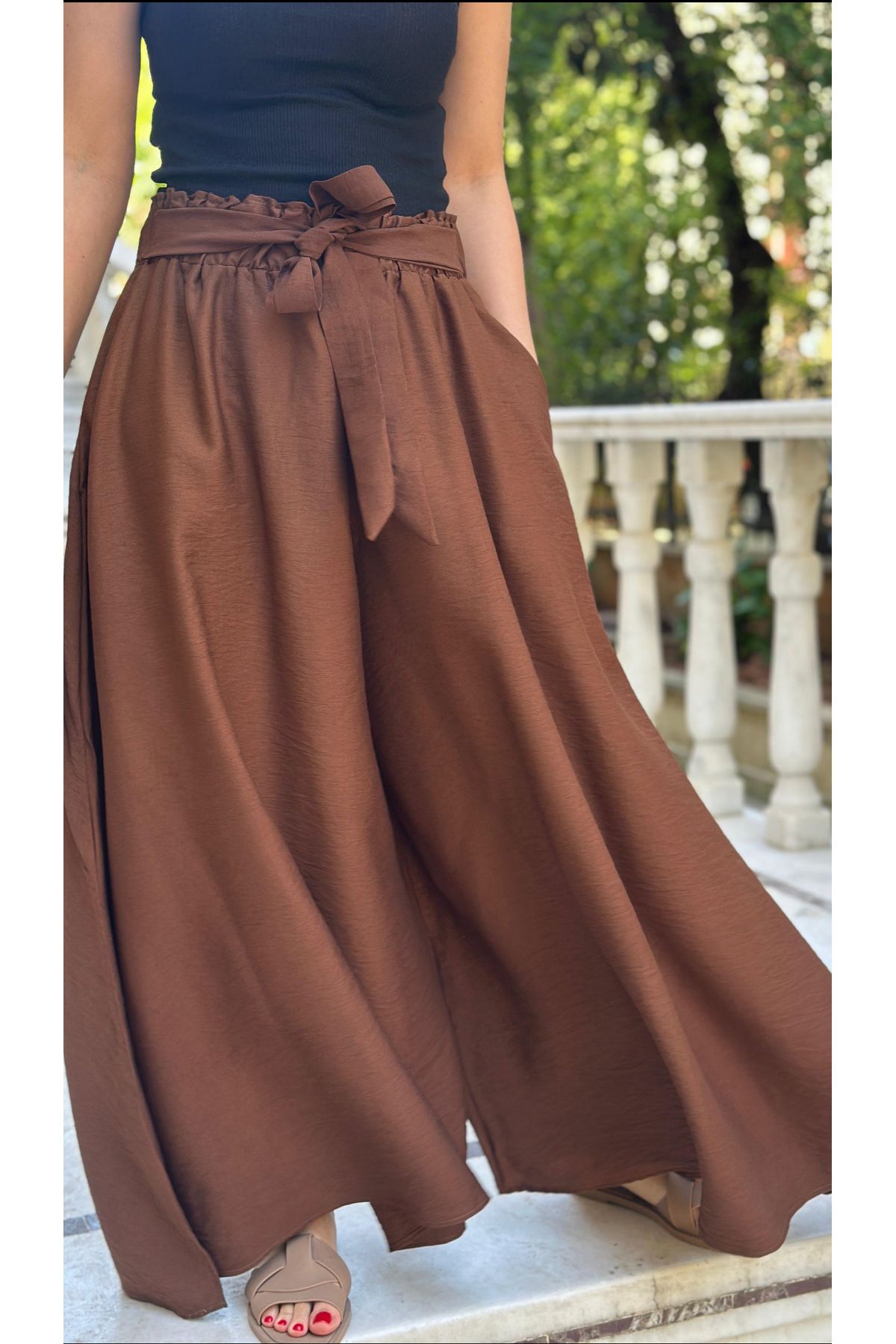 LaSorella Butik KADIN KAHVERENGİ PANTOLON ETEK