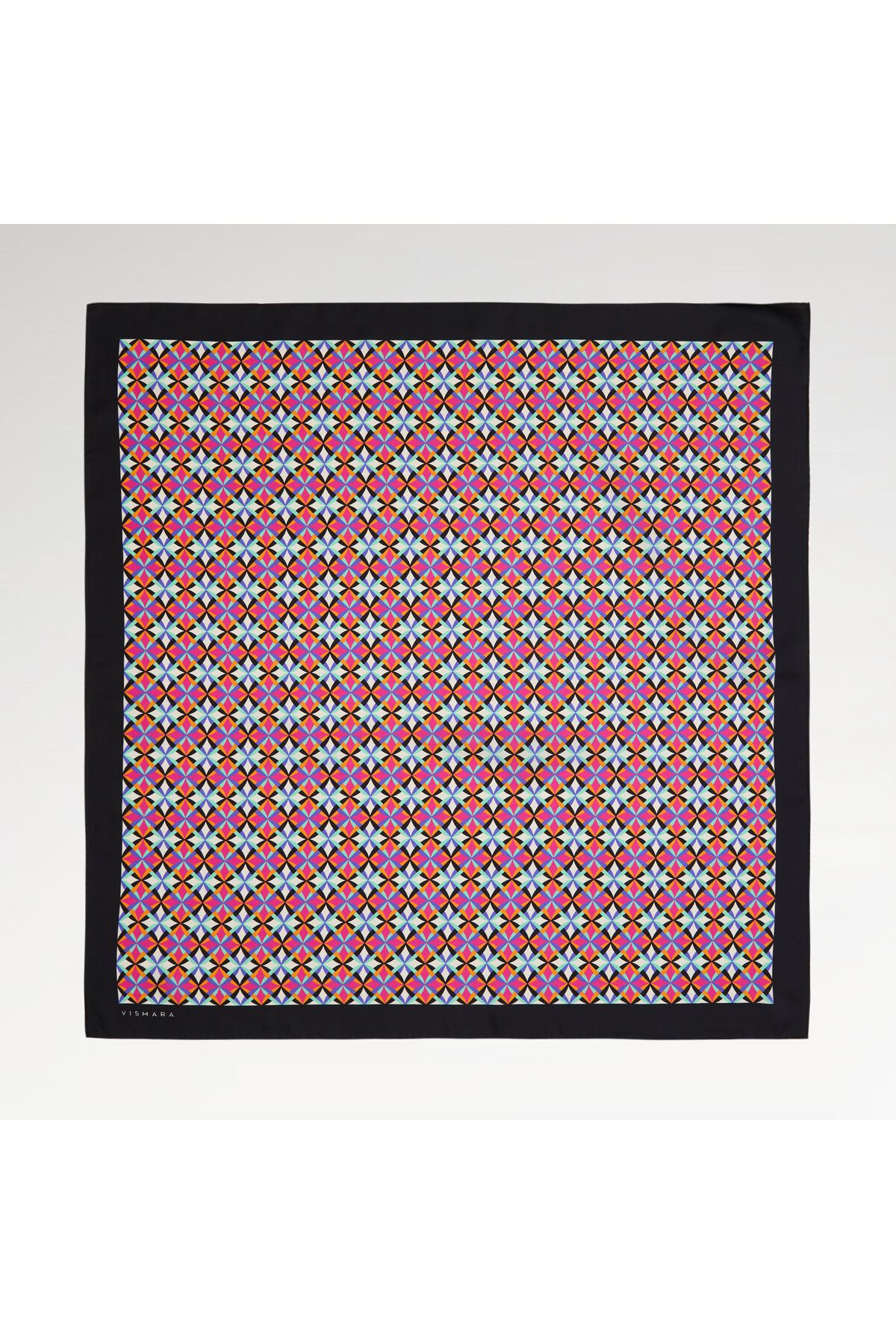 Vismara Pembe Diamond Line Retro Desen Twill İpek Eşarp
