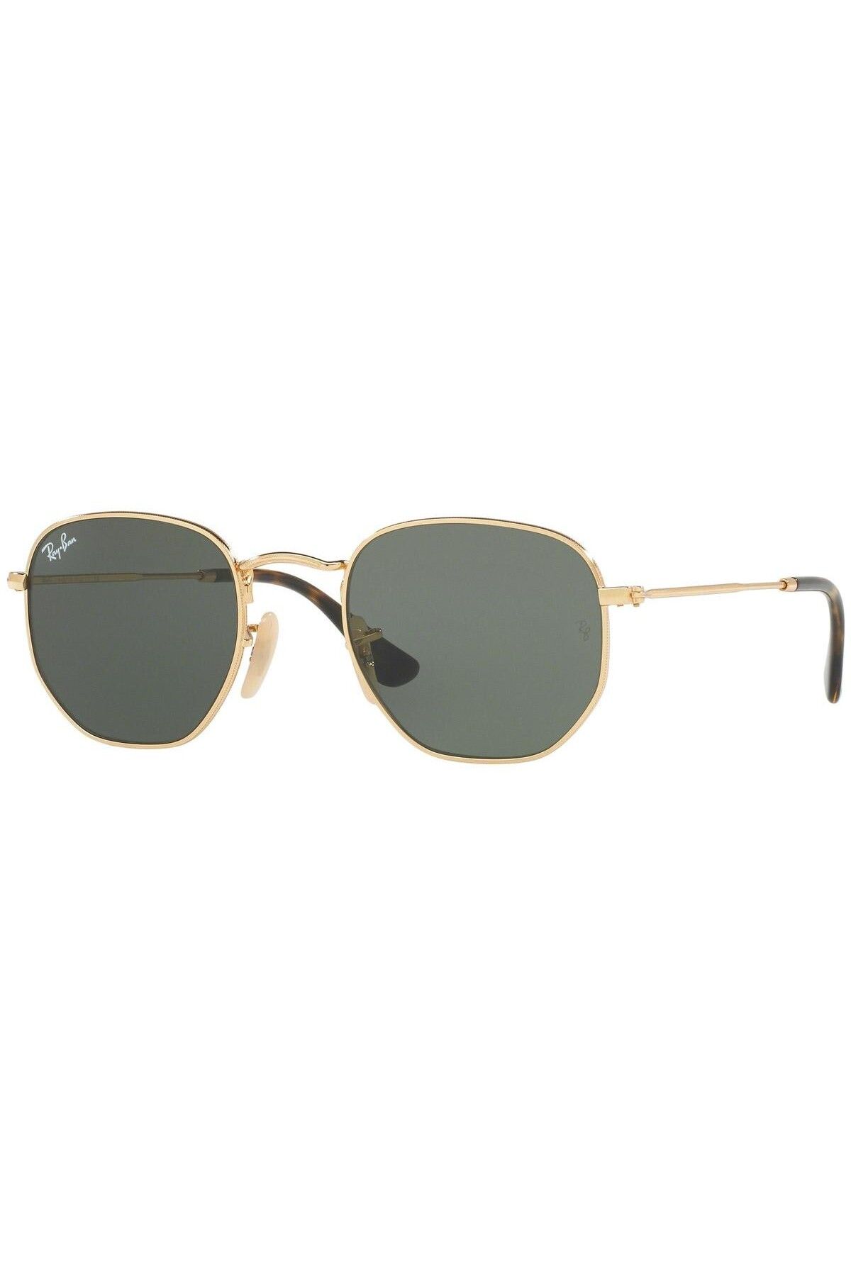 Ray-Ban-Ray-Ban Hexagonal RB3548N 001 – Ochelari de soare, Auriu, Lentile Verde G-15, Mărime 54 1