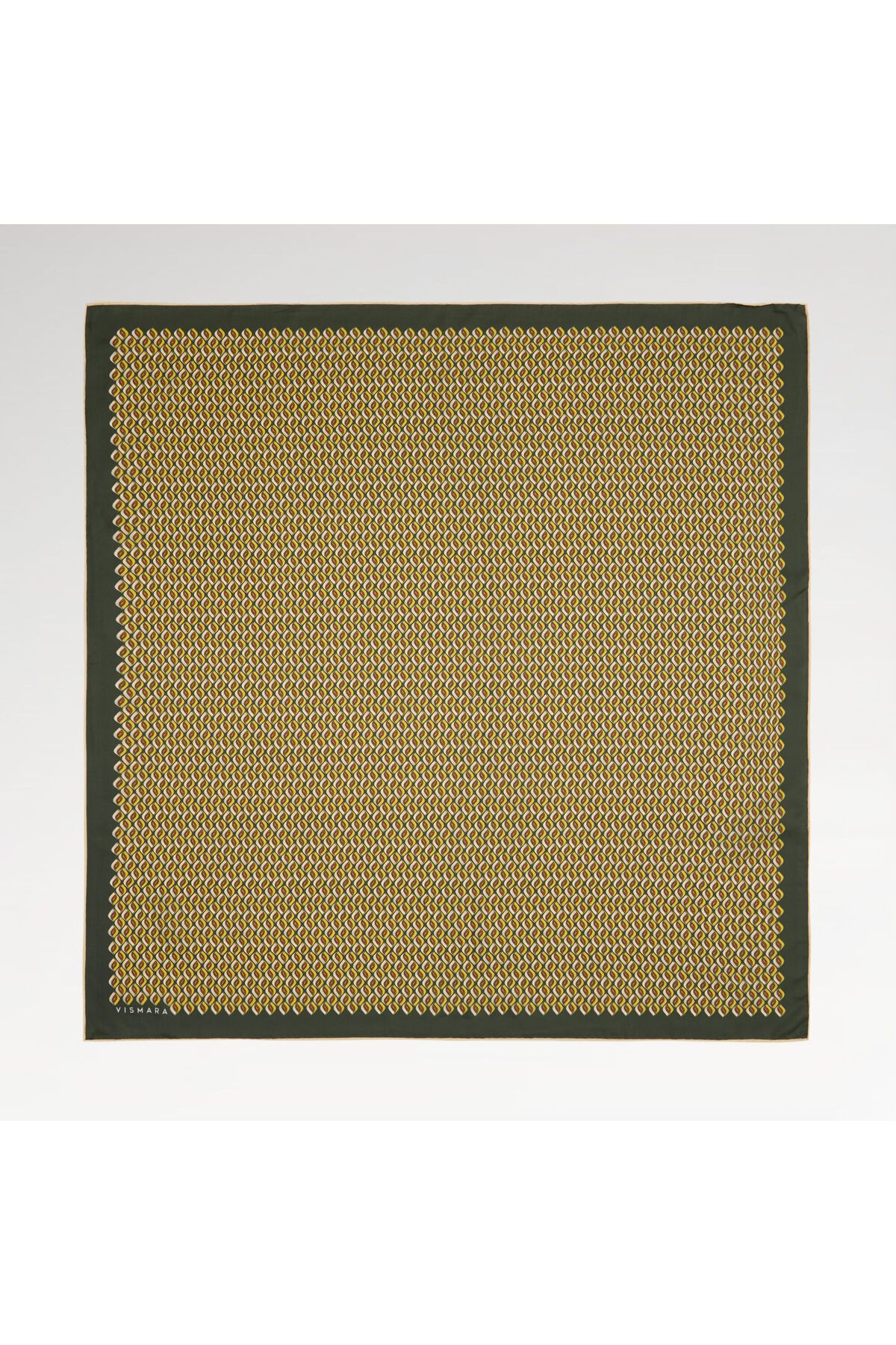 Vismara Haki Prizma Retro Desenli Twill İpek Eşarp