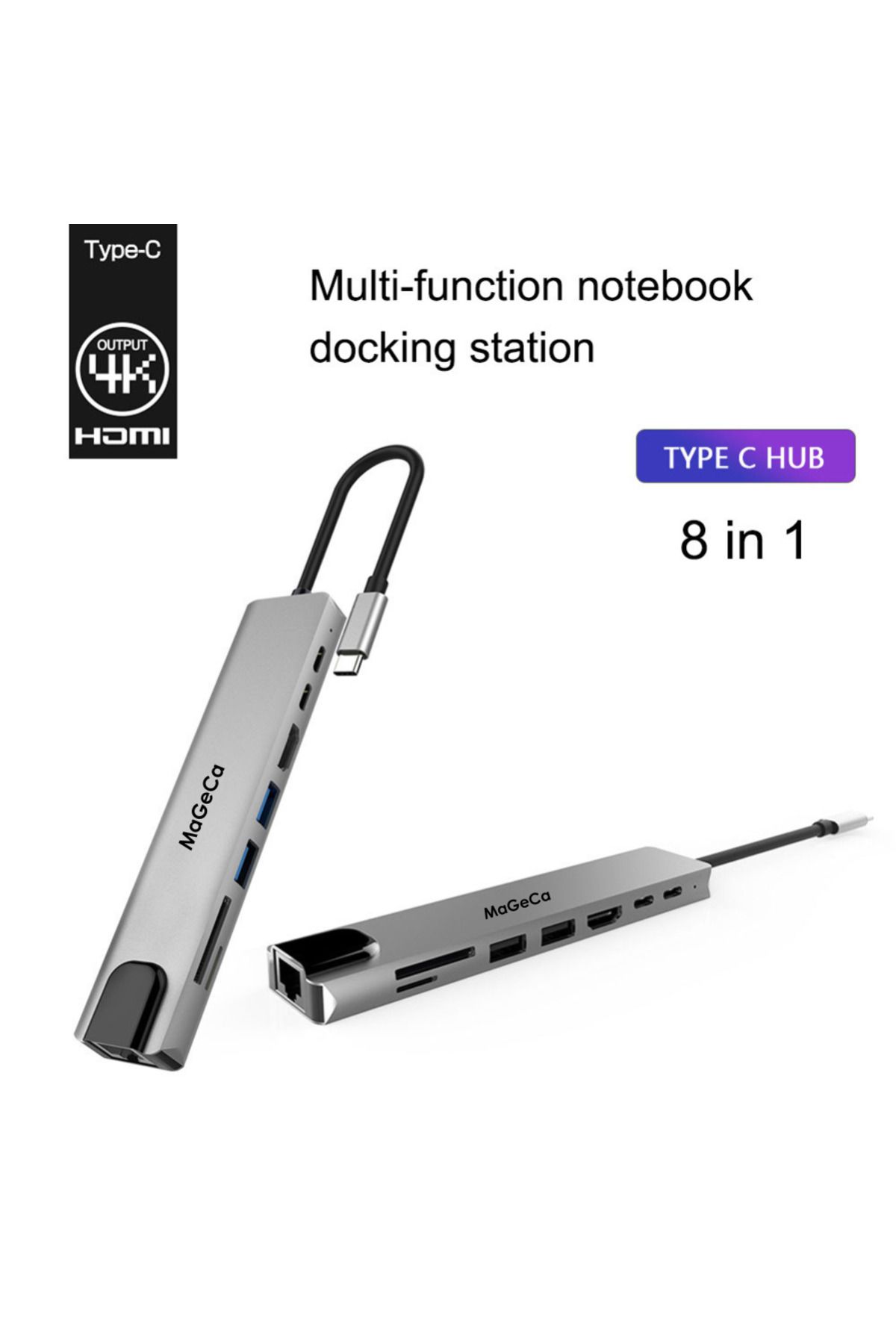 MaGeCa-Adaptor Multiport HUB MaGeCa 8 in 1 USB Type-C 3
