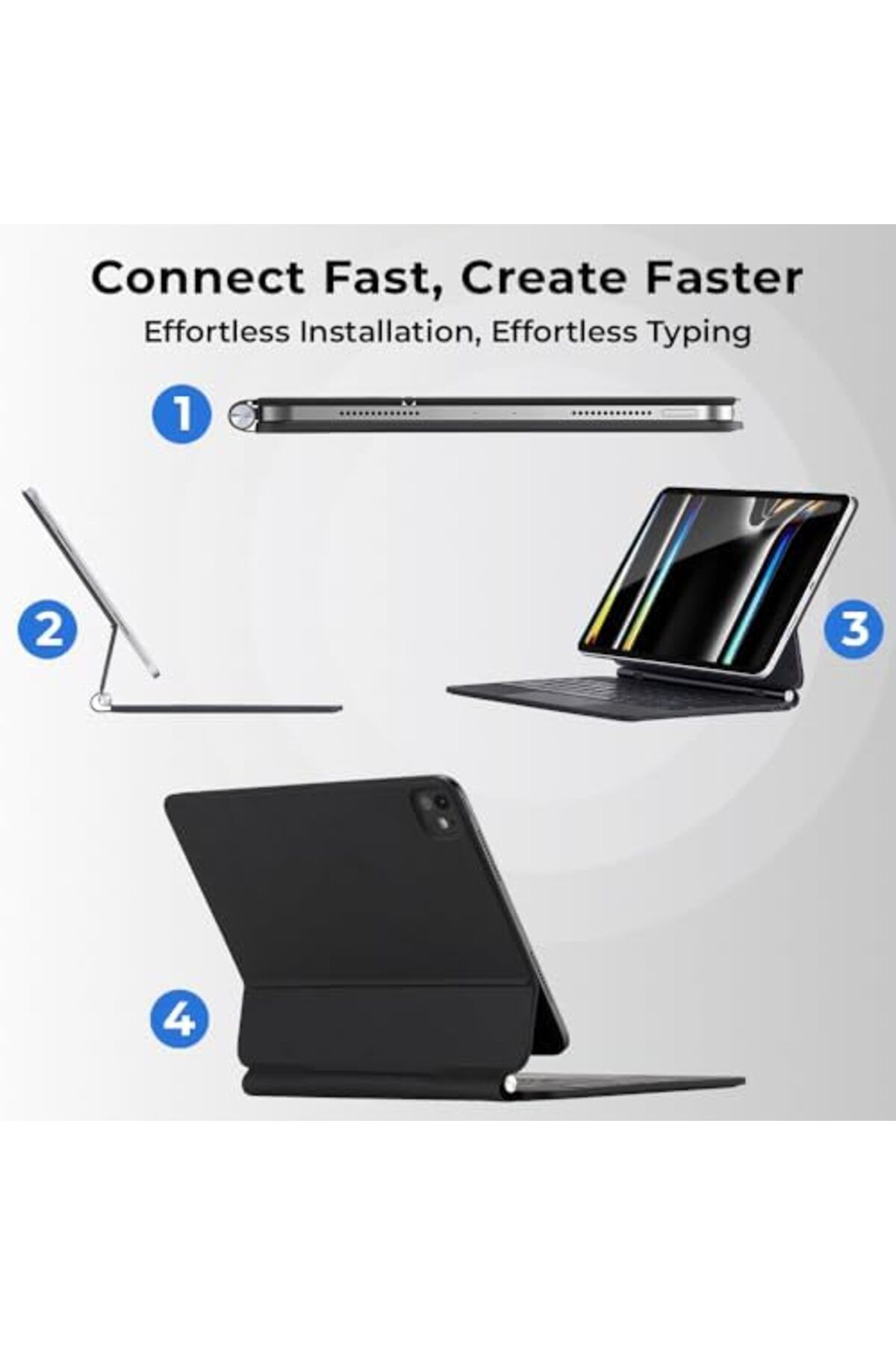Glassology-Ipad Pro 11" Magic Keyboard Case, Backlit Keys, Trackpad, Adjustable Angles, Sleek Design. 4