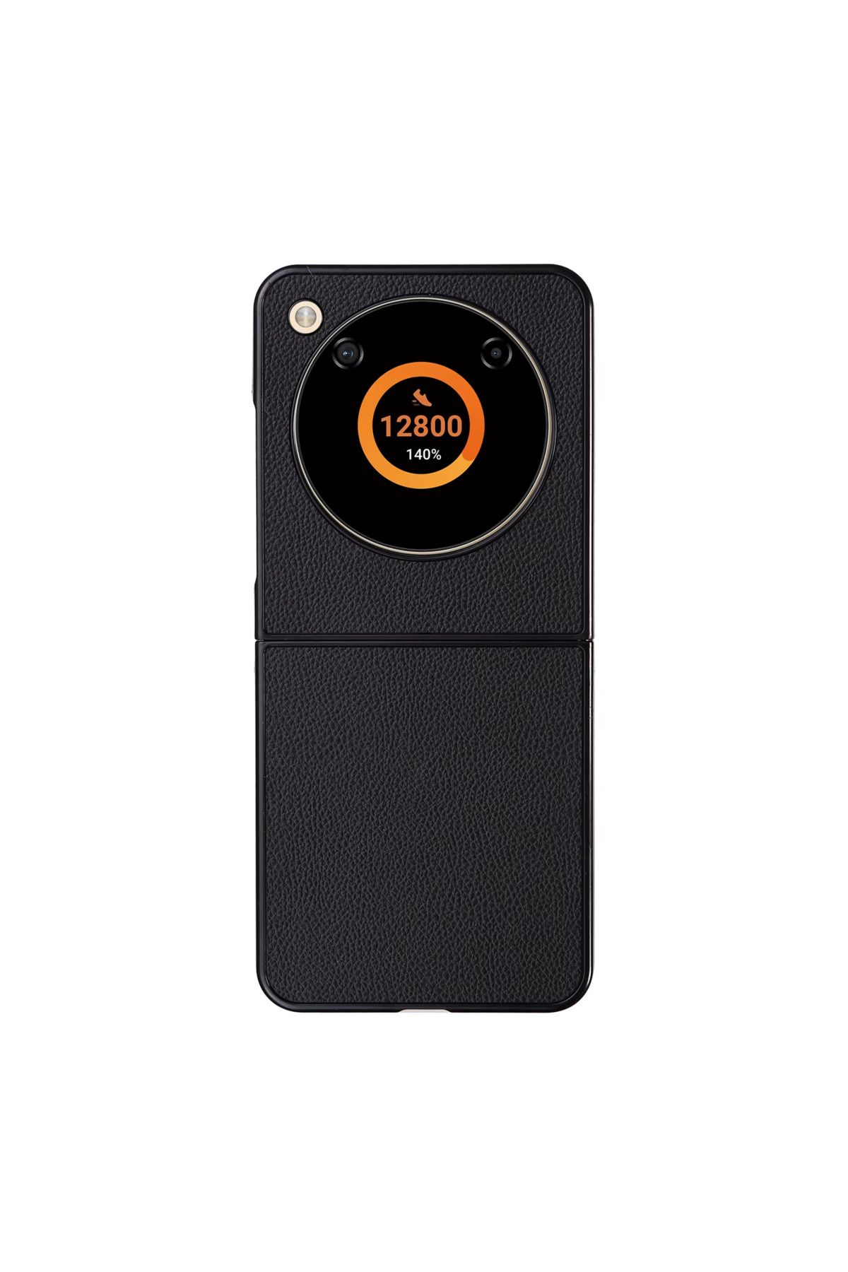 Microcase ZTE Nubia Flip 5G için Deri Desenli Plastik Koruma Kılıf - AL3156 Siyah
