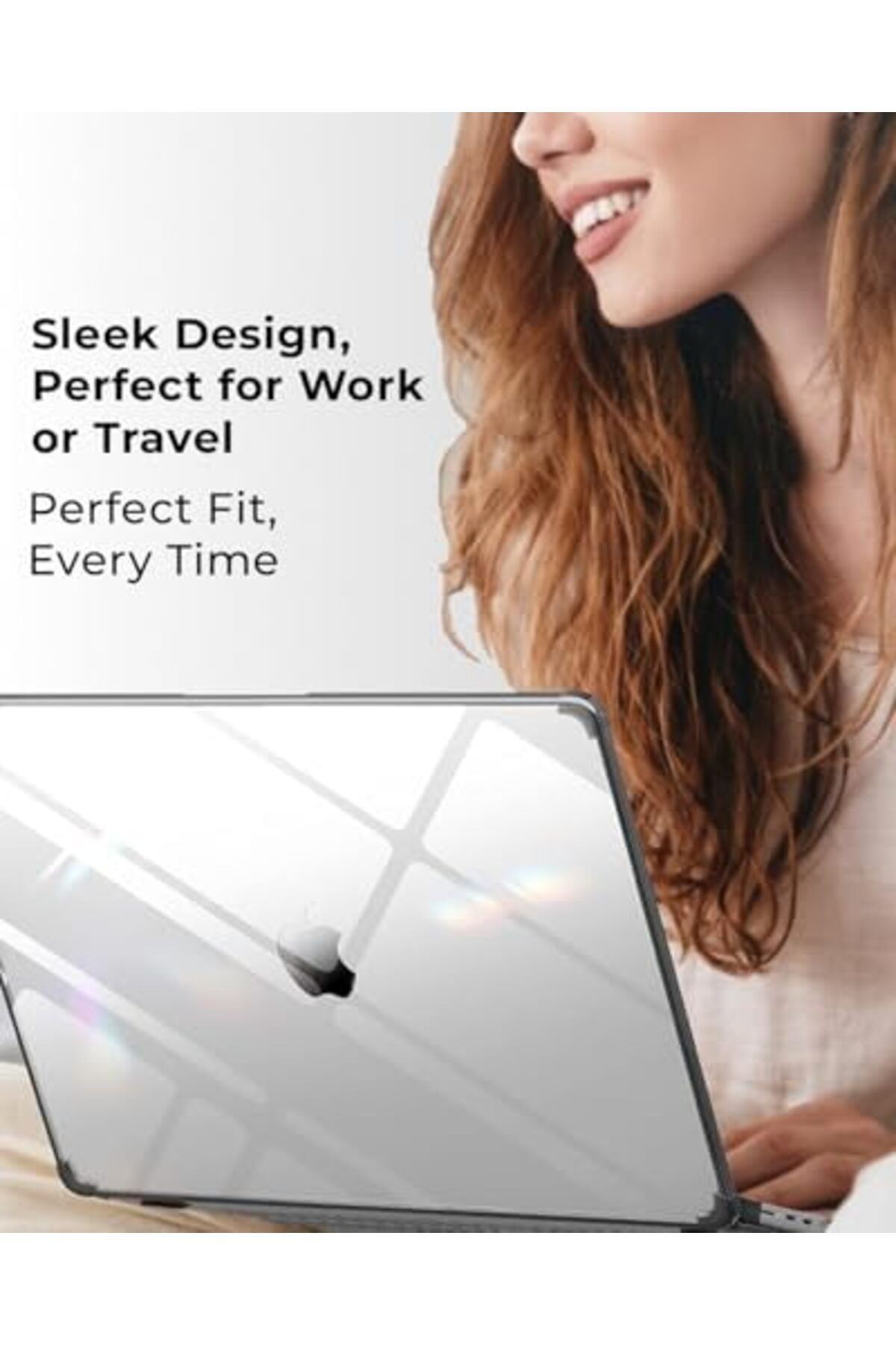 Glassology-Clear Case For Macbook Air 13.6" (M2, A2681, 2022), Slim Hard Shell Screen Protector, Transparent. 6