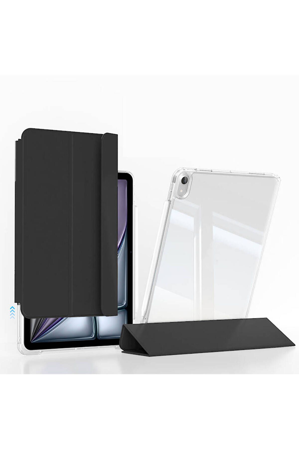UMEYIR iPad Air 13 2025 M3 Kılıf Magnetik Ayrılabilen Airbagli SYS Sliding Tablet Kılıfı - Siyah