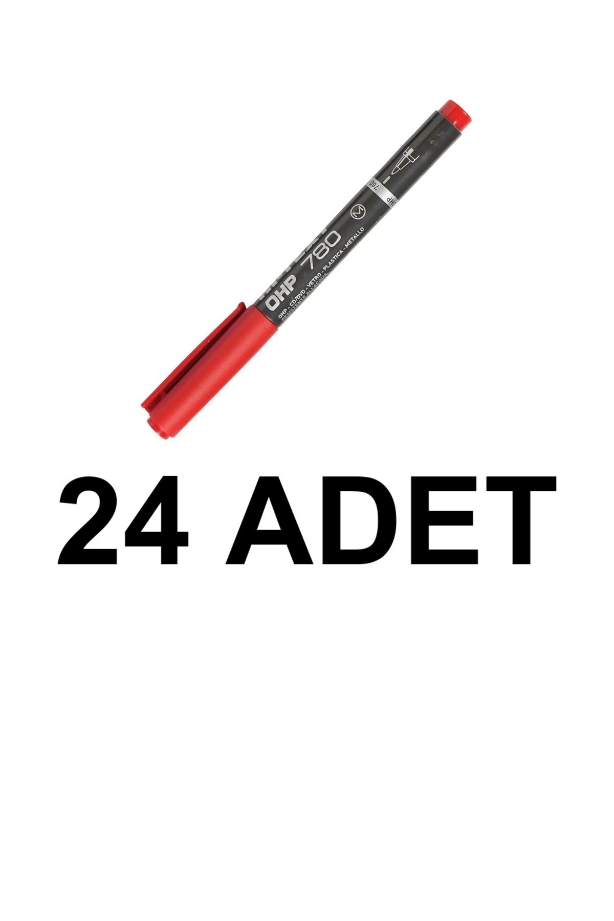 Hi-Text 24 ADET ASETAT KALEMİ (M) KIRMIZI 780MK