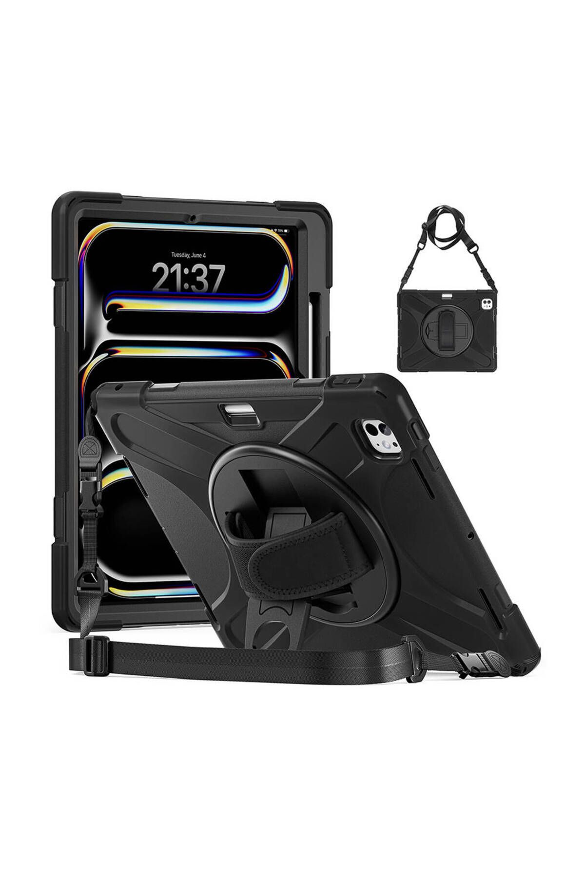 UMEYIR iPad Pro 13 2024 SYS Defender Tablet Silikon - Siyah
