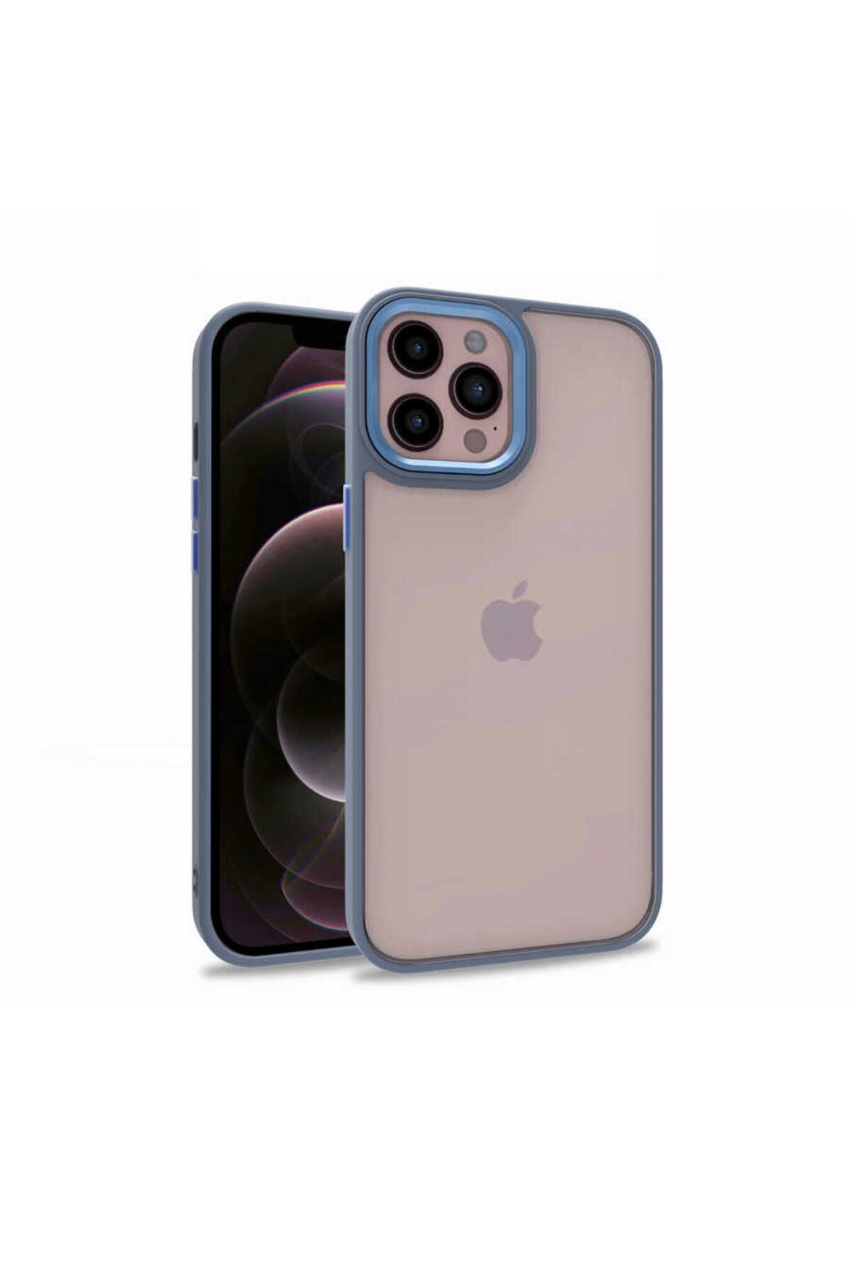 System Com iPhone 12 Pro Max Uyumlu SYS Flora Kılıf-Sierra Mavi