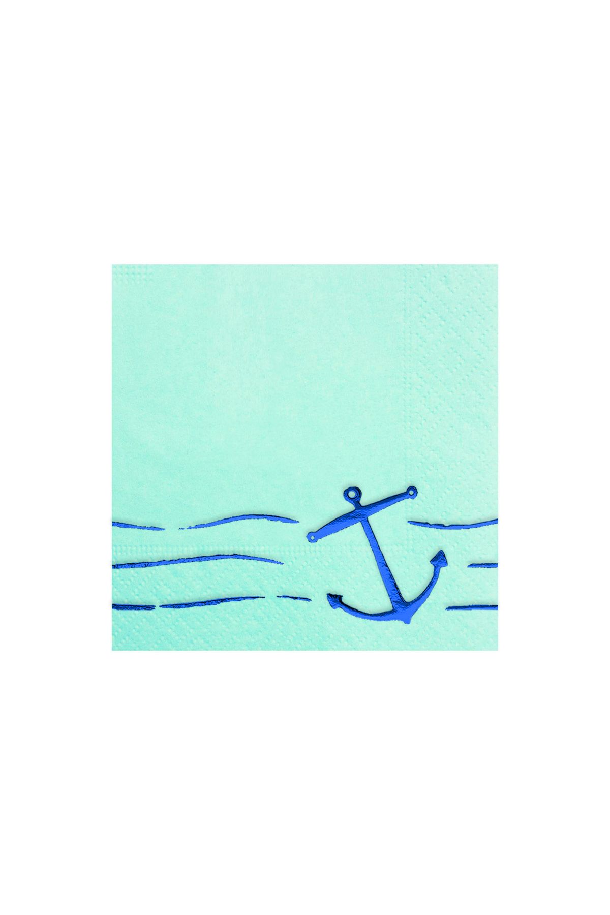 Story 24x24 cm Mavi Varak Çapa Marin Desenli 1 Katlı 50'li Açık Mavi Renkli Kağıt Peçete