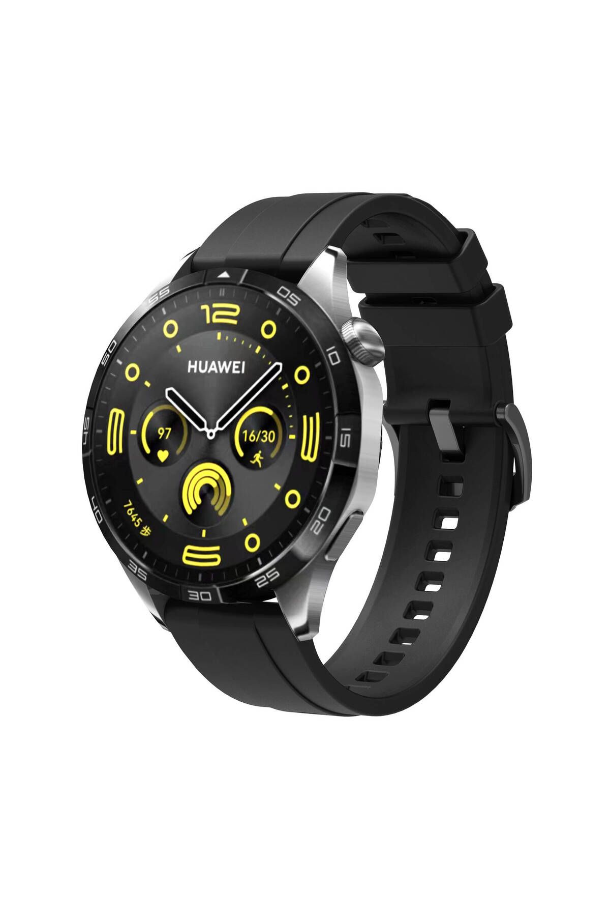 System Com Huawei GT4 22mm Uyumlu SYS- KRD-95 Silikon Kordon-Siyah