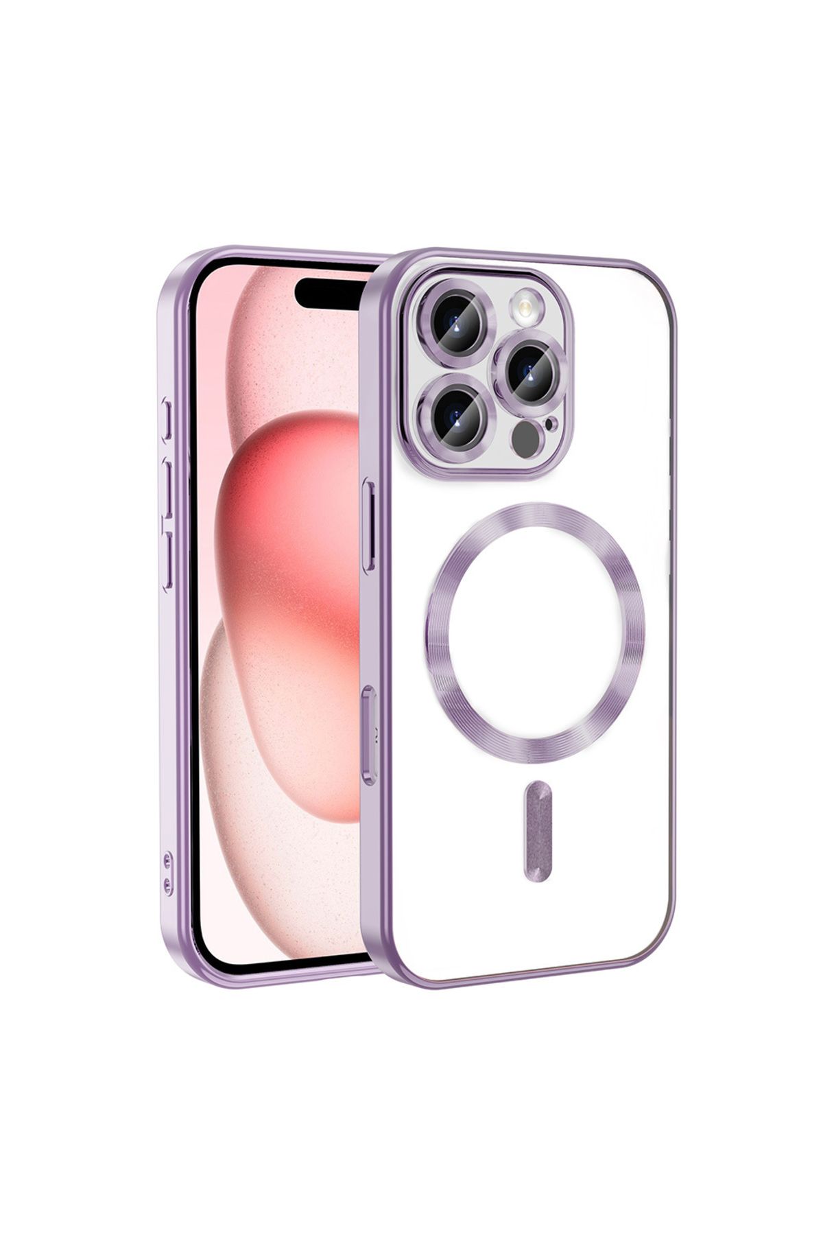 System Com iPhone 16 Pro Max Kılıf Kamera Korumalı Magsafe Wireless Şarj Özellikli SYS Demre Kapak - Lila