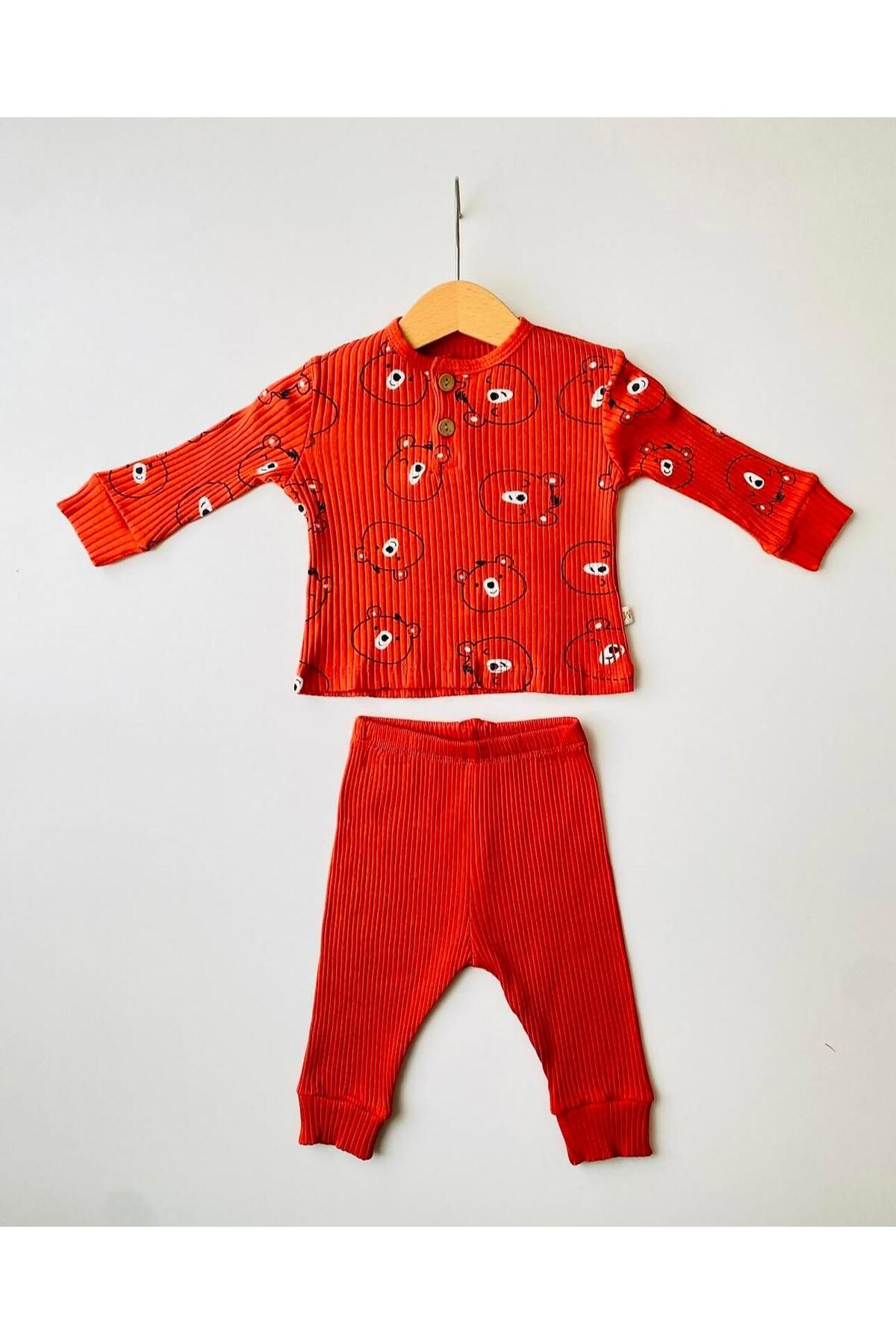 EFU BABY Ayıcık Desenli Esnek Kaşkorse Unisex Bebek Takım