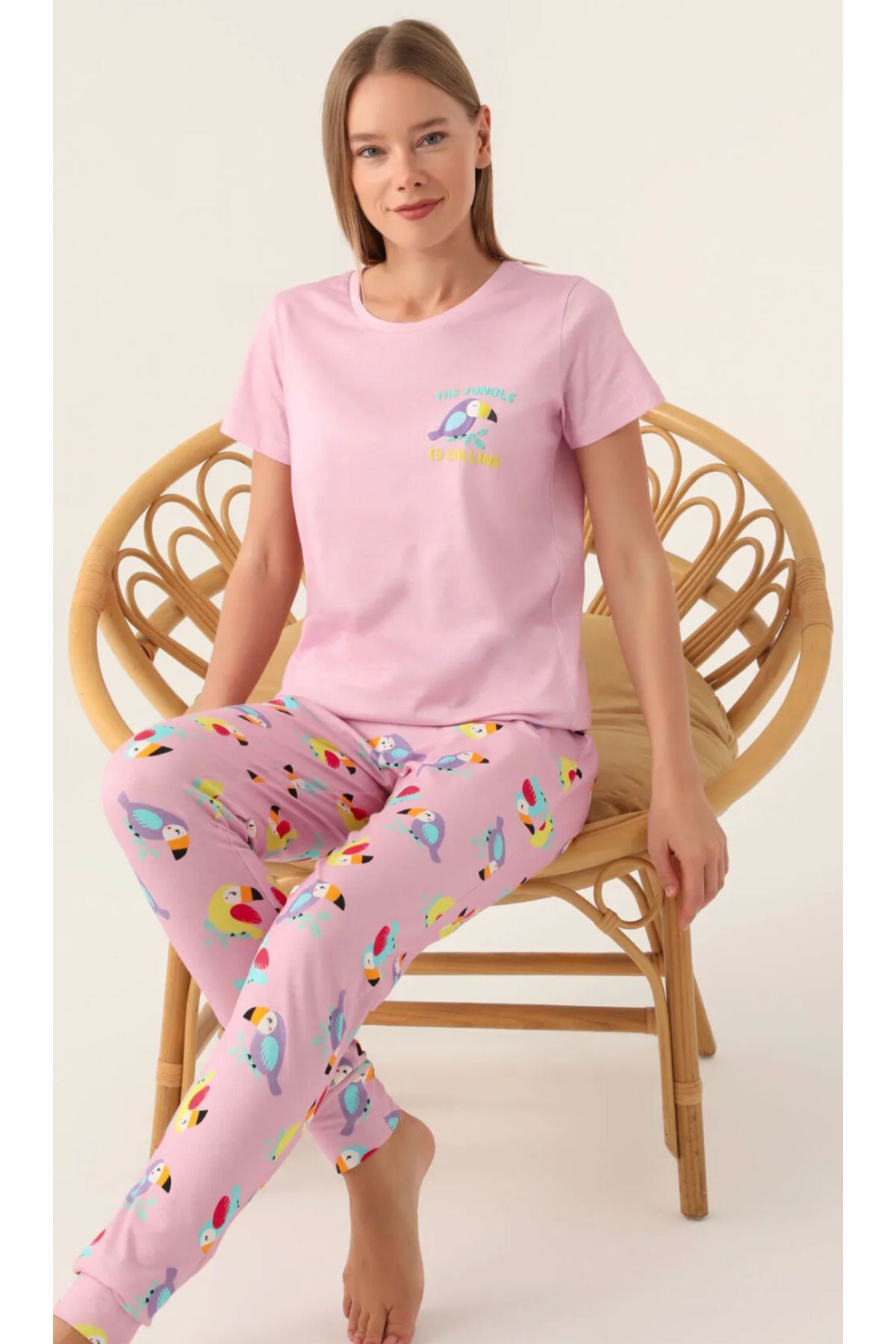 Rolypoly Anne-Kız, Pembe, % 100 Pamuk, Lastikli Paça Pijama Takım ( ayrı ayrı fiyatlandırılır)