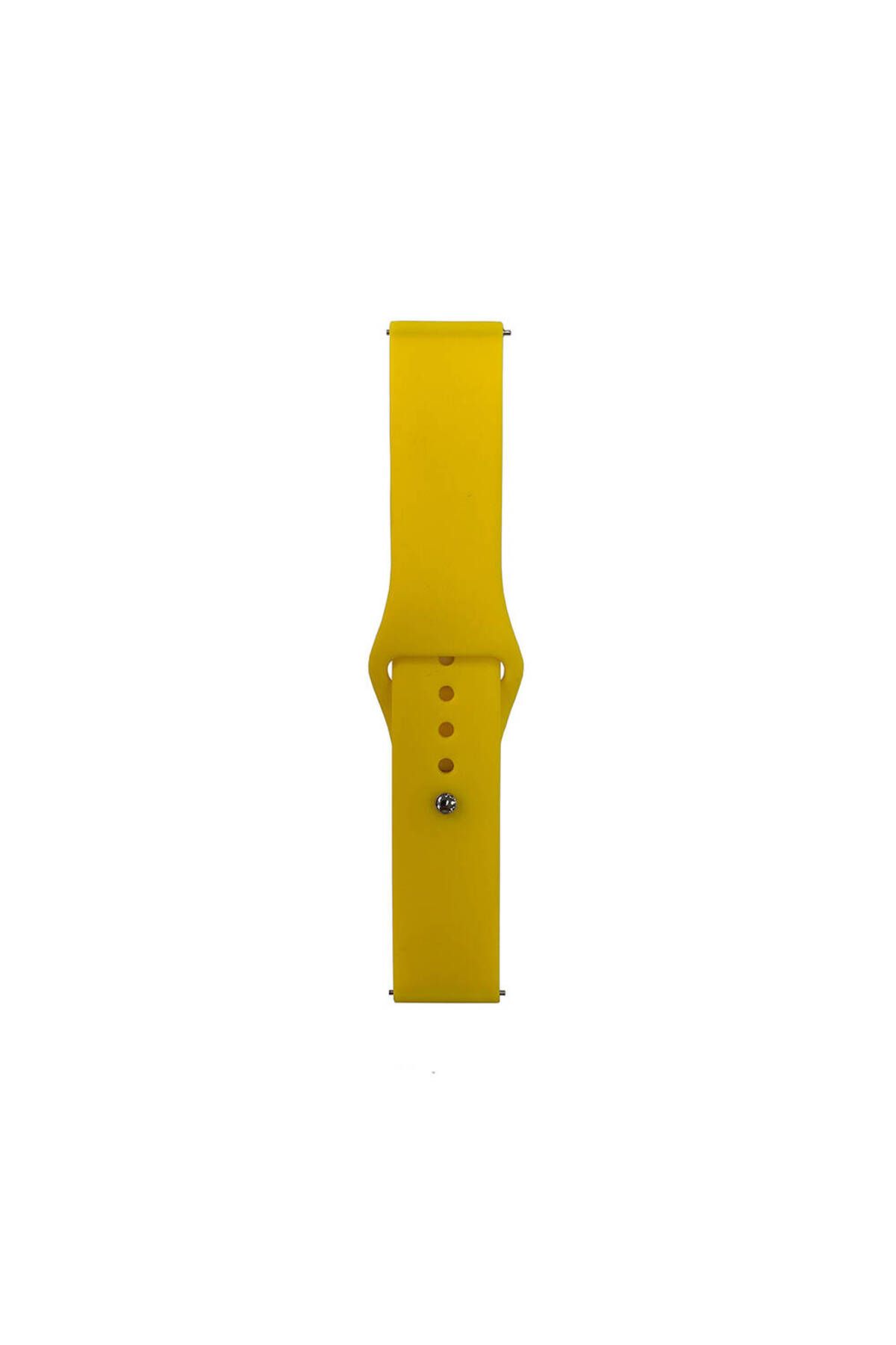 System Com Galaxy Watch 42mm Band Serisi 20mm Klasik Kordon Silikon Strap Kayış-Sarı