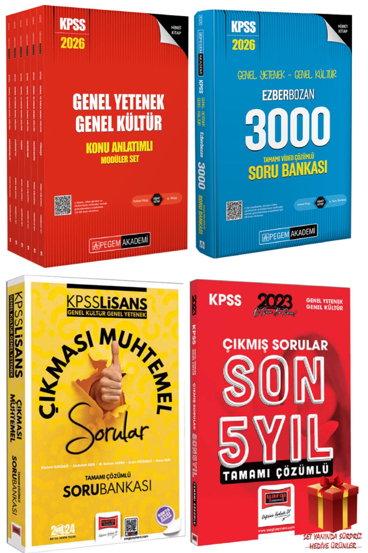 Pegem Akademi Yayıncılık 2026 Pegem KPSS GYGK Konu Anlatım Seti+Ezberbozan 3000 Soru Bankası+Çıkması Muhtemel+Çıkmış