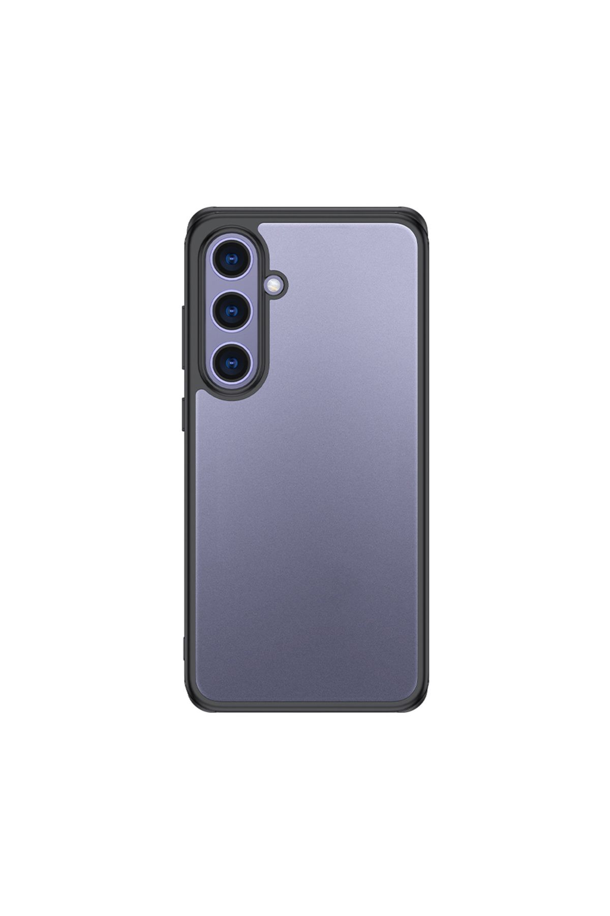 System Com Galaxy S25 Uyumlu Kılıf Kamera Korumalı Şeffaf Arka Yüzey SYS New Roll Kapak-Siyah