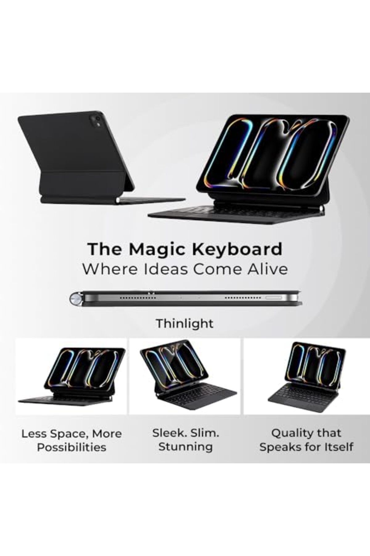 Glassology-Ipad Pro 11" Magic Keyboard Case, Backlit Keys, Trackpad, Adjustable Angles, Sleek Design. 2