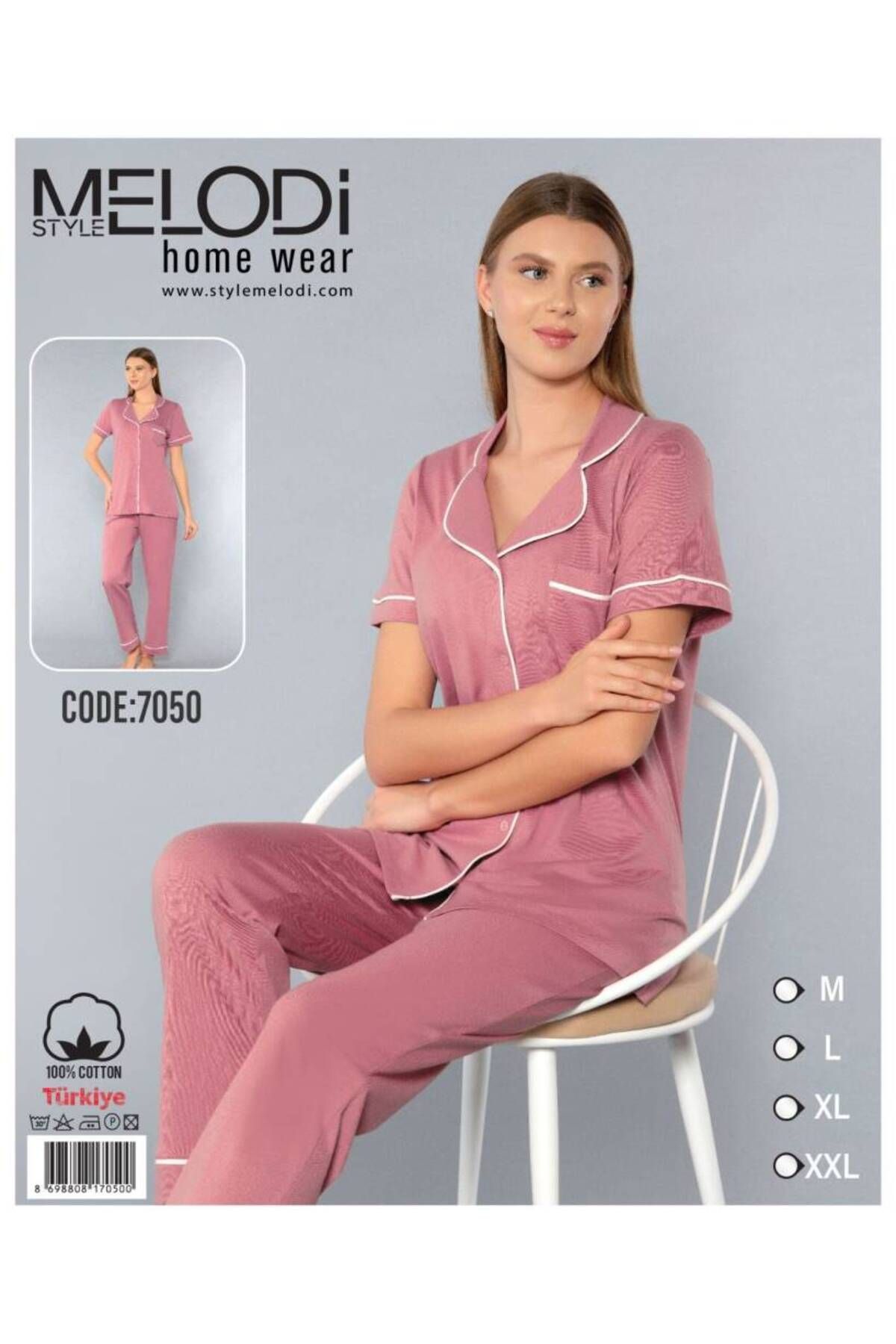 Star MELODİ KADIN KISAKOL BOYDAN DÜĞMELİ PİJAMA TAKIM