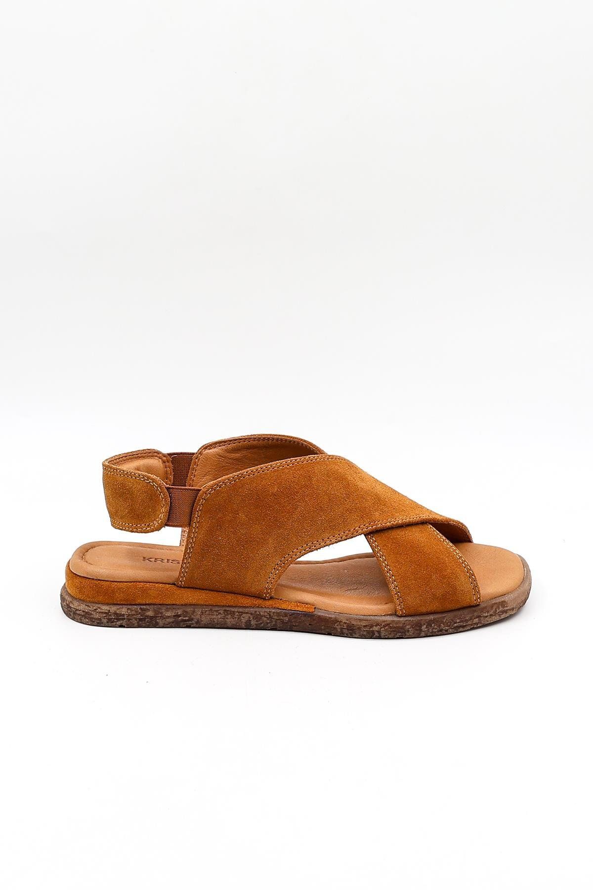 KRISTE BELL Süet Deri Sandalet Kb706 Suet Taba
