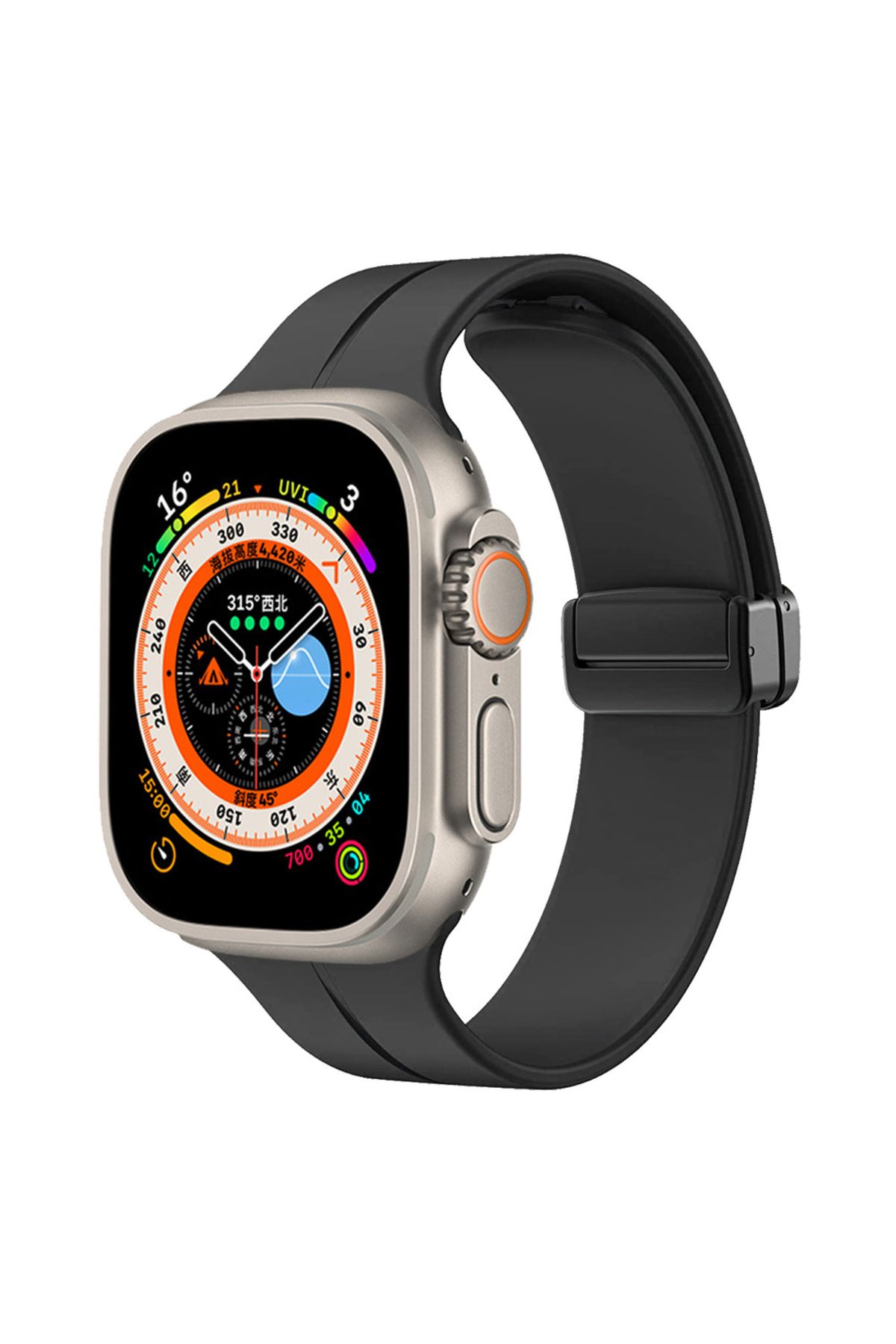 System Com Watch Ultra 49mm Uyumlu KRD-84 Uyumlu SYS Kordon-Siyah