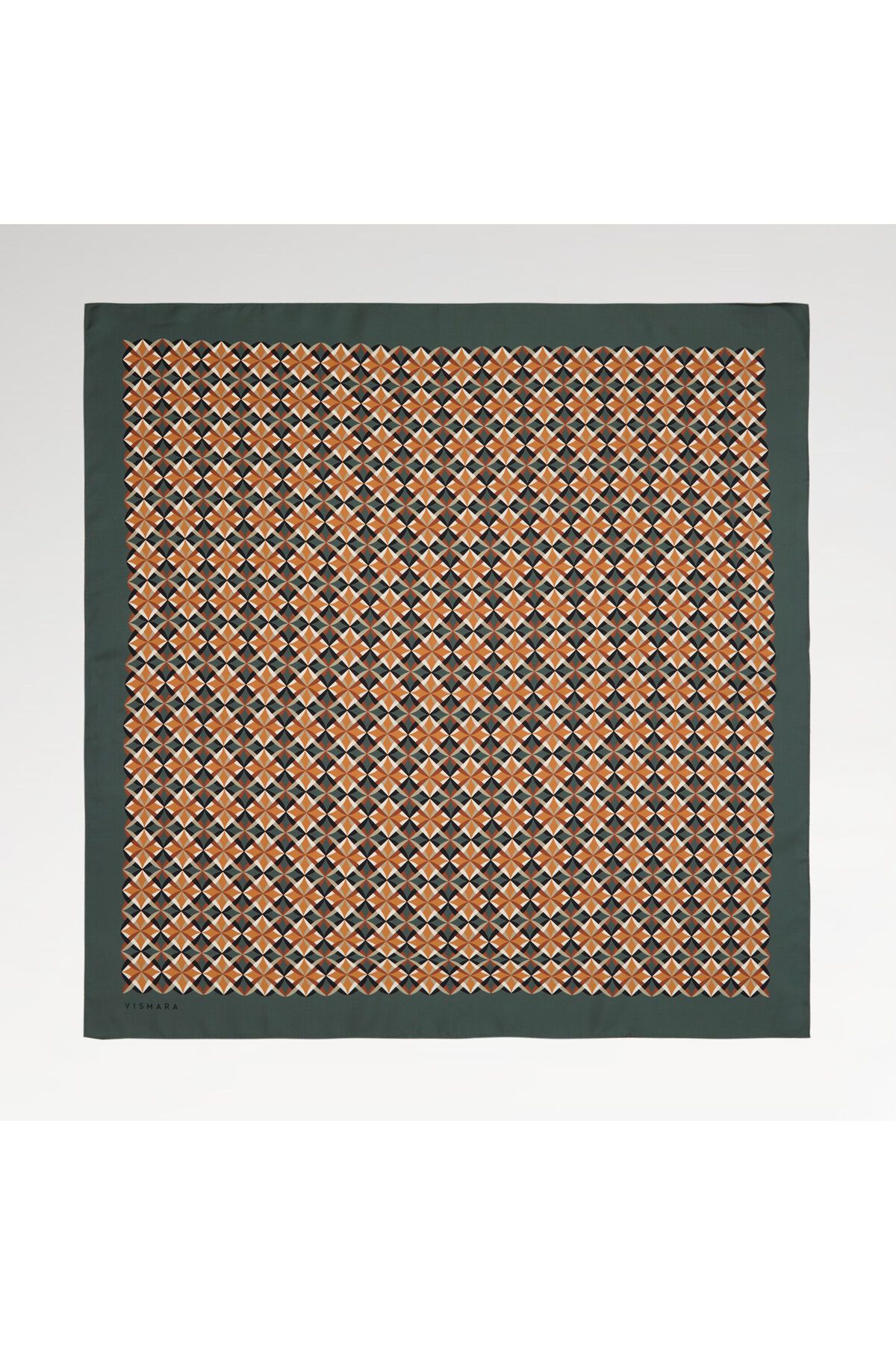 Vismara Yeşil Diamond Line Retro Desen Twill İpek Eşarp
