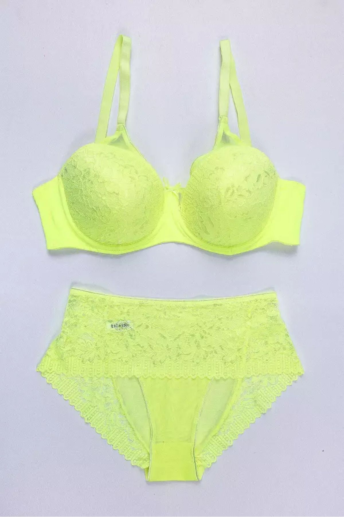 Star Tılsım Lingerie Neon C Kap Dolgusuz Dantelli Sütyen Takımı