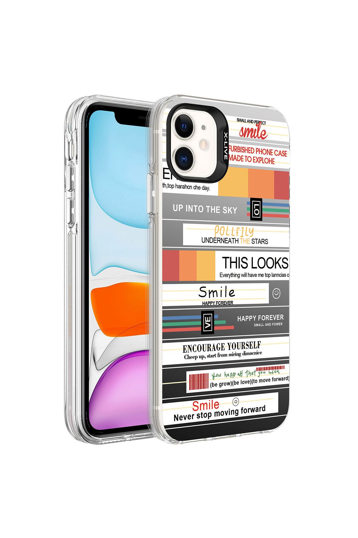 System Com iPhone 11 Uyumlu Desenli SYS Silver Sert Kılıf-Mottolar