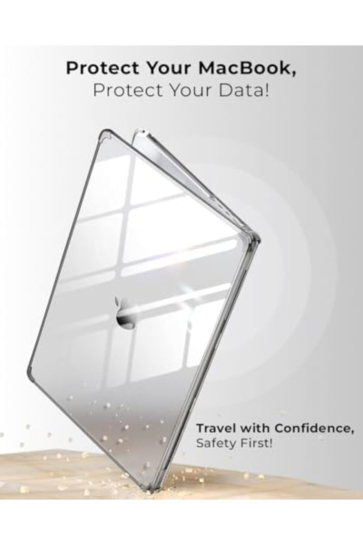 Glassology-Clear Case For Macbook Air 13.6" (M2, A2681, 2022), Slim Hard Shell Screen Protector, Transparent. 3