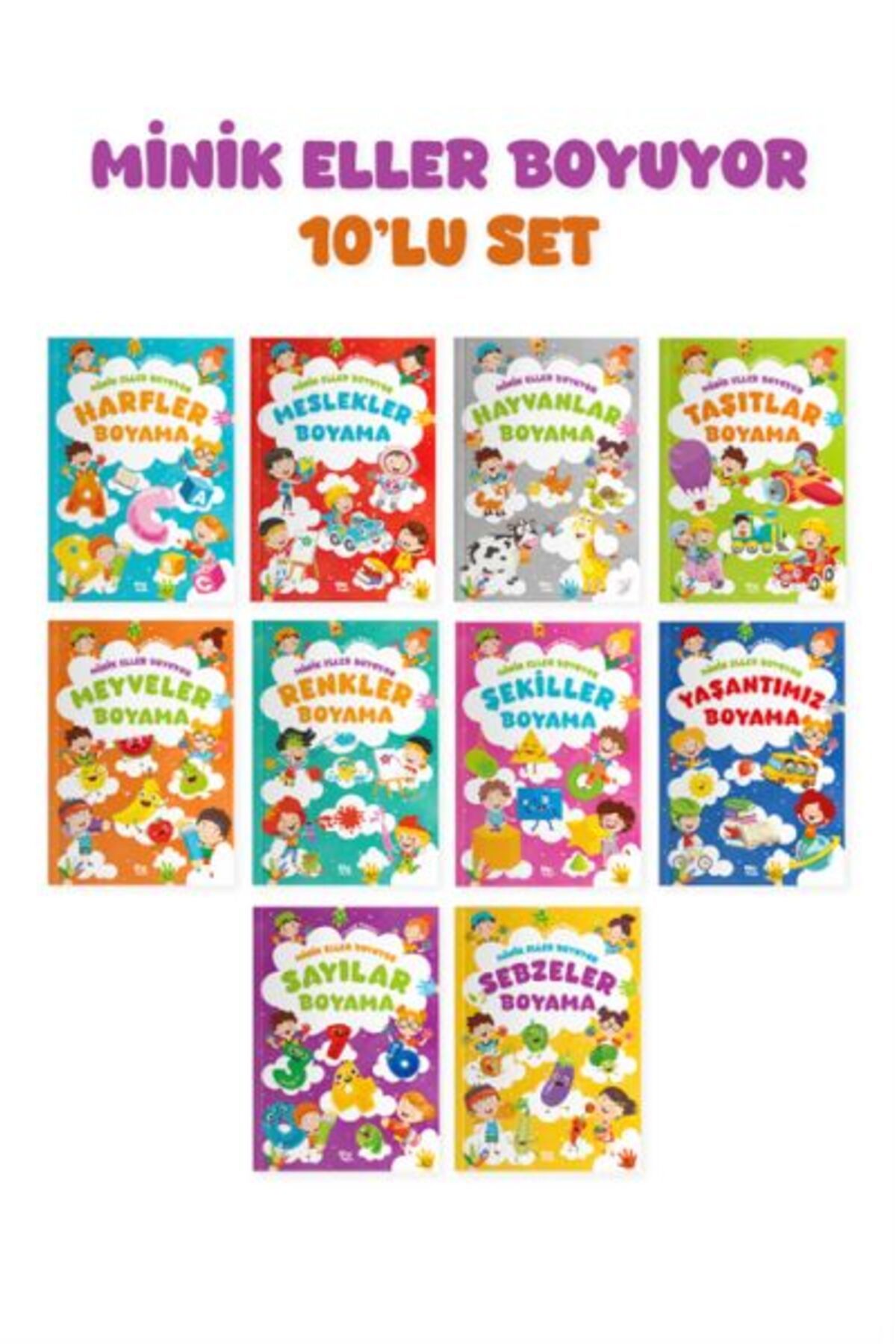 Karatay Yayınları Minik Eller Boyuyor 10 lık Set Örnek Resimli