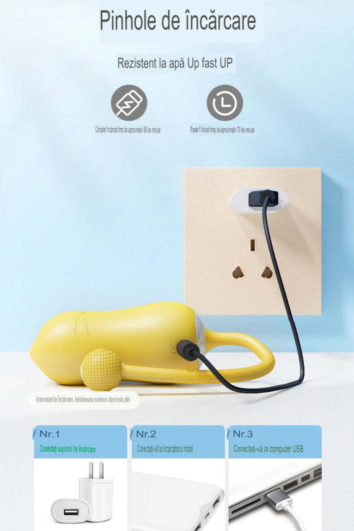 WildFashion-Egg-shaped vibrator in the shape of a kitten with a tail, wireless remote control, Yellow TOY317-9 3