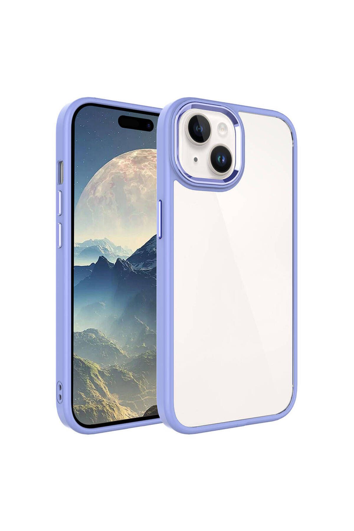 System Com iPhone 15 Uyumlu SYS Krom Kılıf-Lila