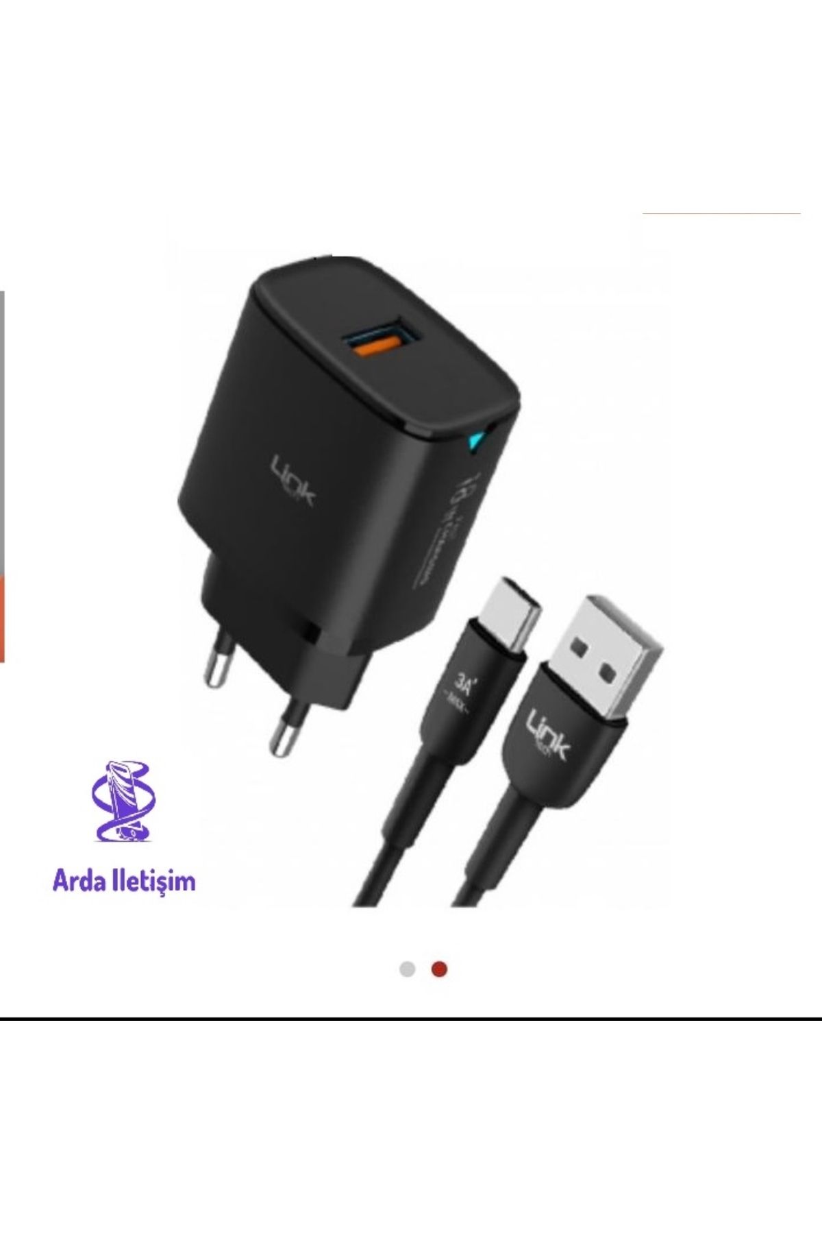 ARDA İLETİŞİM Linktech C303 18w Auto Id Type-c Kablolu Şarj Aleti Set