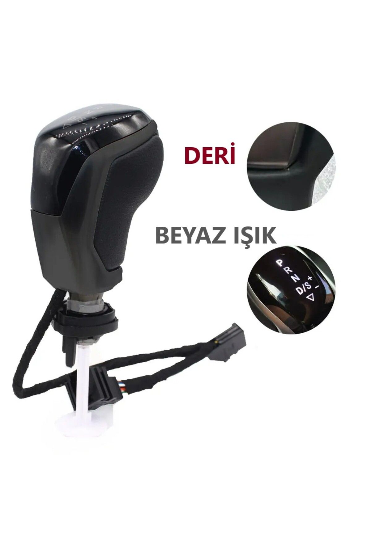ESY DİZAYN VW Seat Tiguan Golf, Leon Passat İçin DSG Uyumlu Otomatik Vites Topuzu Siyah Kapak Beyaz Işık