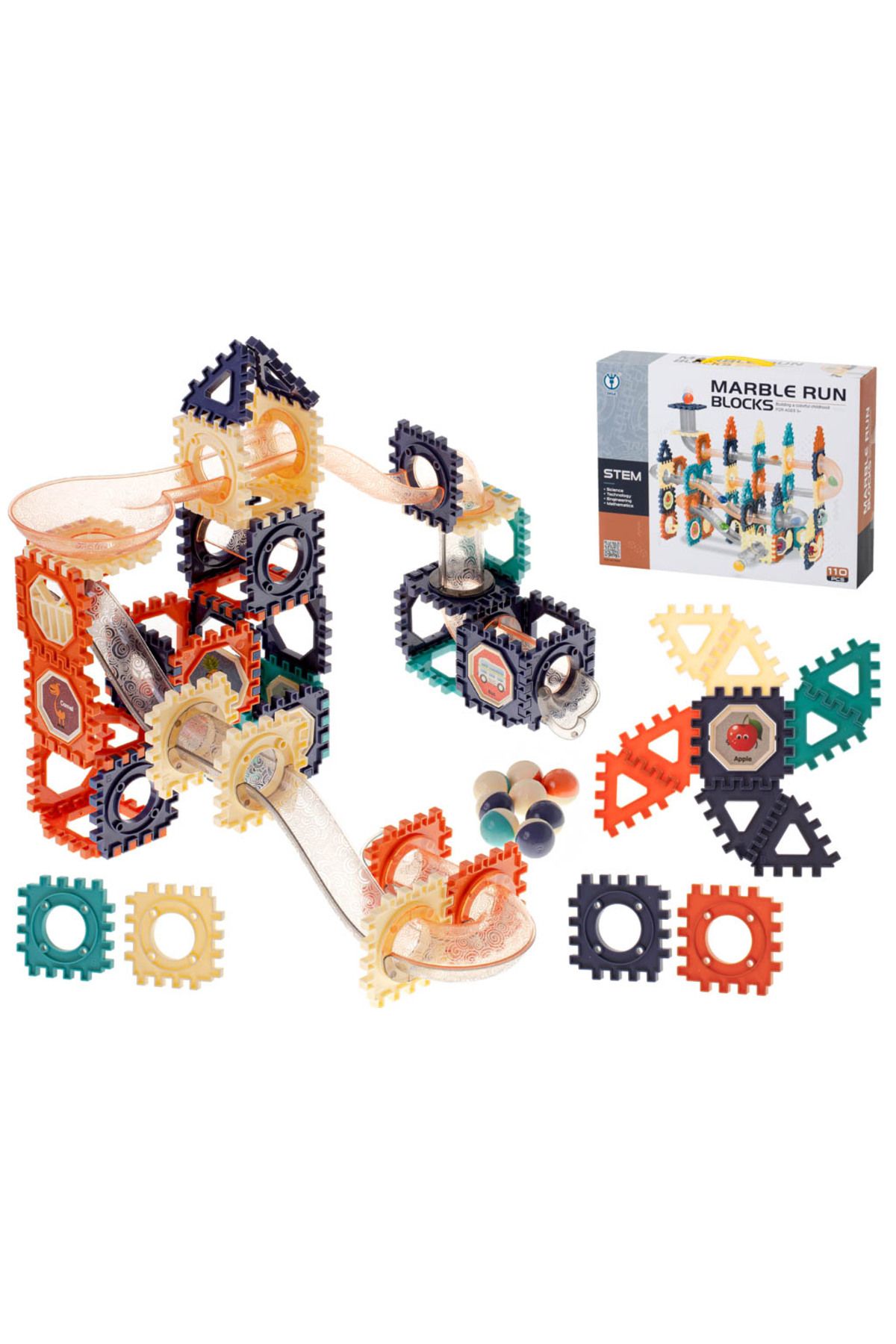 kik-Building block set, ball track, 110 elements, 3 years+, multicolor 1