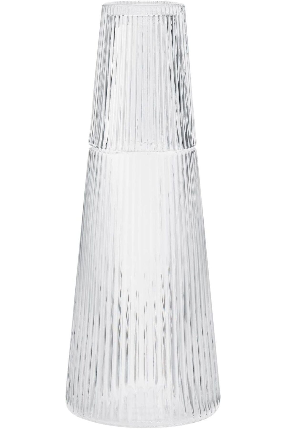 stelton Pilastro Oluklu Cam Sürahi 1L, Art Deco Stil, Danimarka Tasarımı, Bulaşık Makinesinde Yıkanabilir