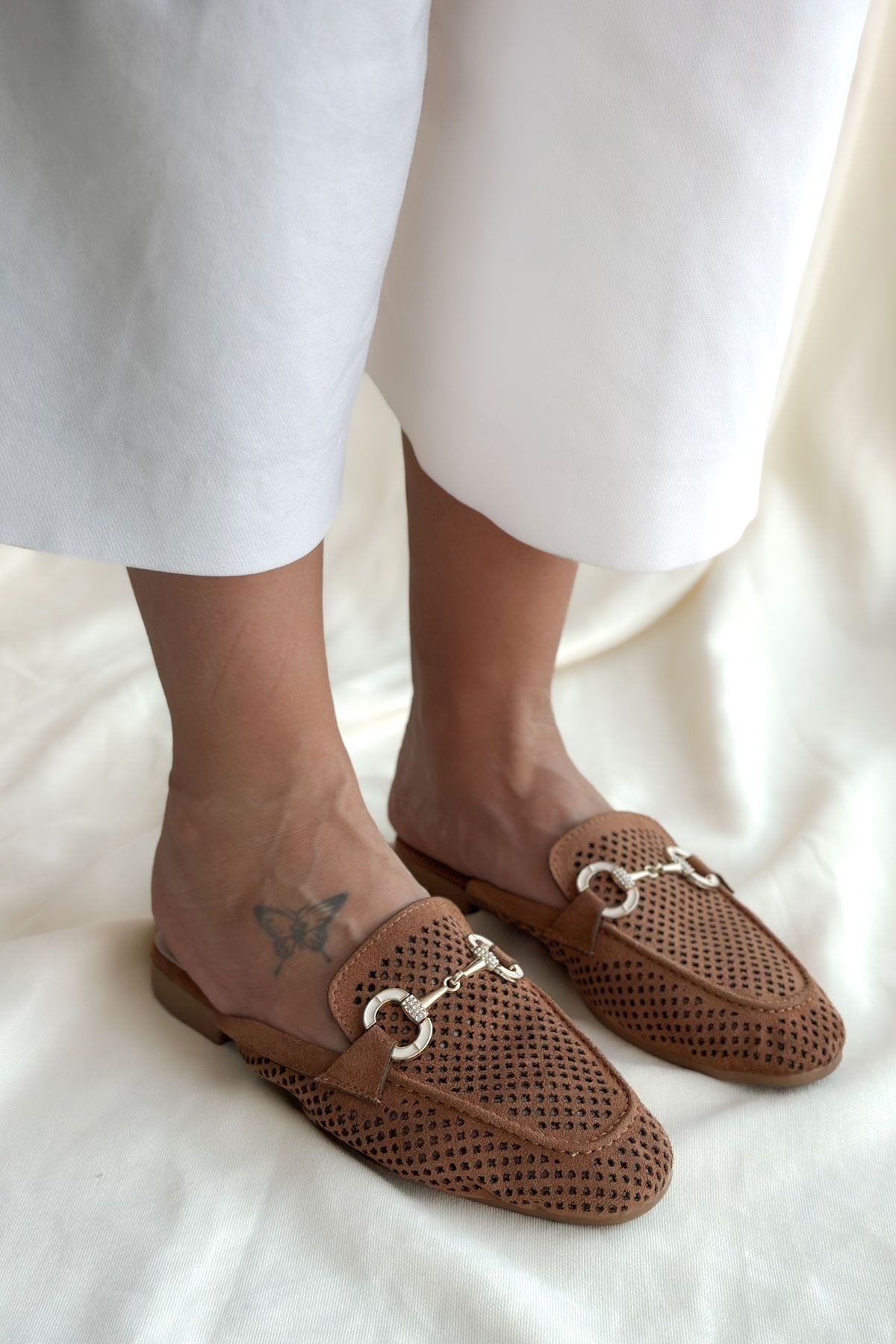 Shoebutik Capri Taba Toka Detay Kadın Terlik