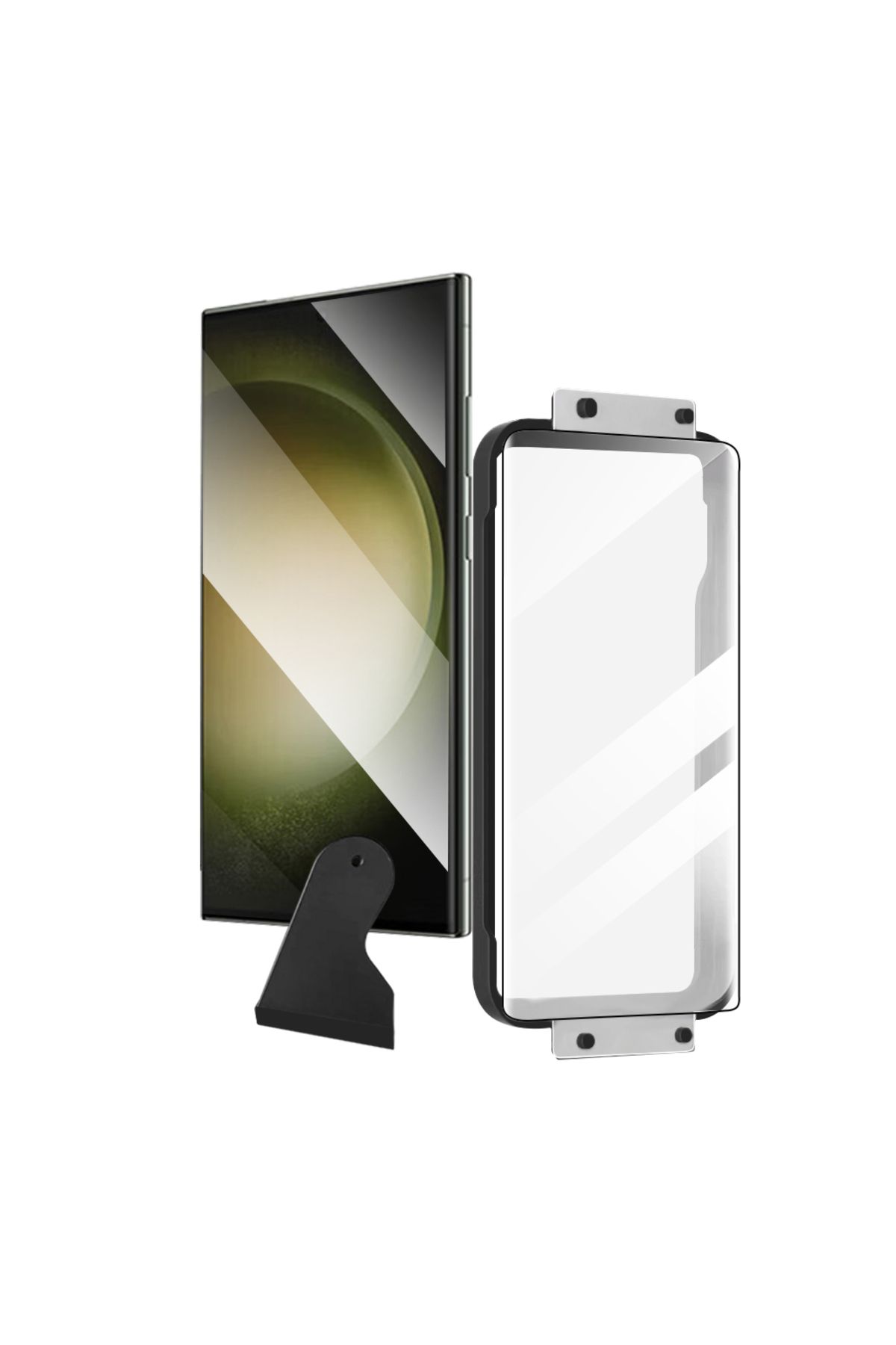UMEYIR Galaxy S24 Ultra SYS Hizalama Aparatlı Estek Easy Body Ekran Koruyucu-Siyah