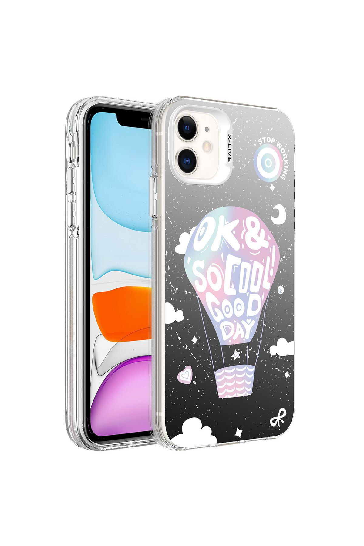 System Com iPhone 11 Uyumlu Desenli SYS Silver Sert Kılıf-Balon
