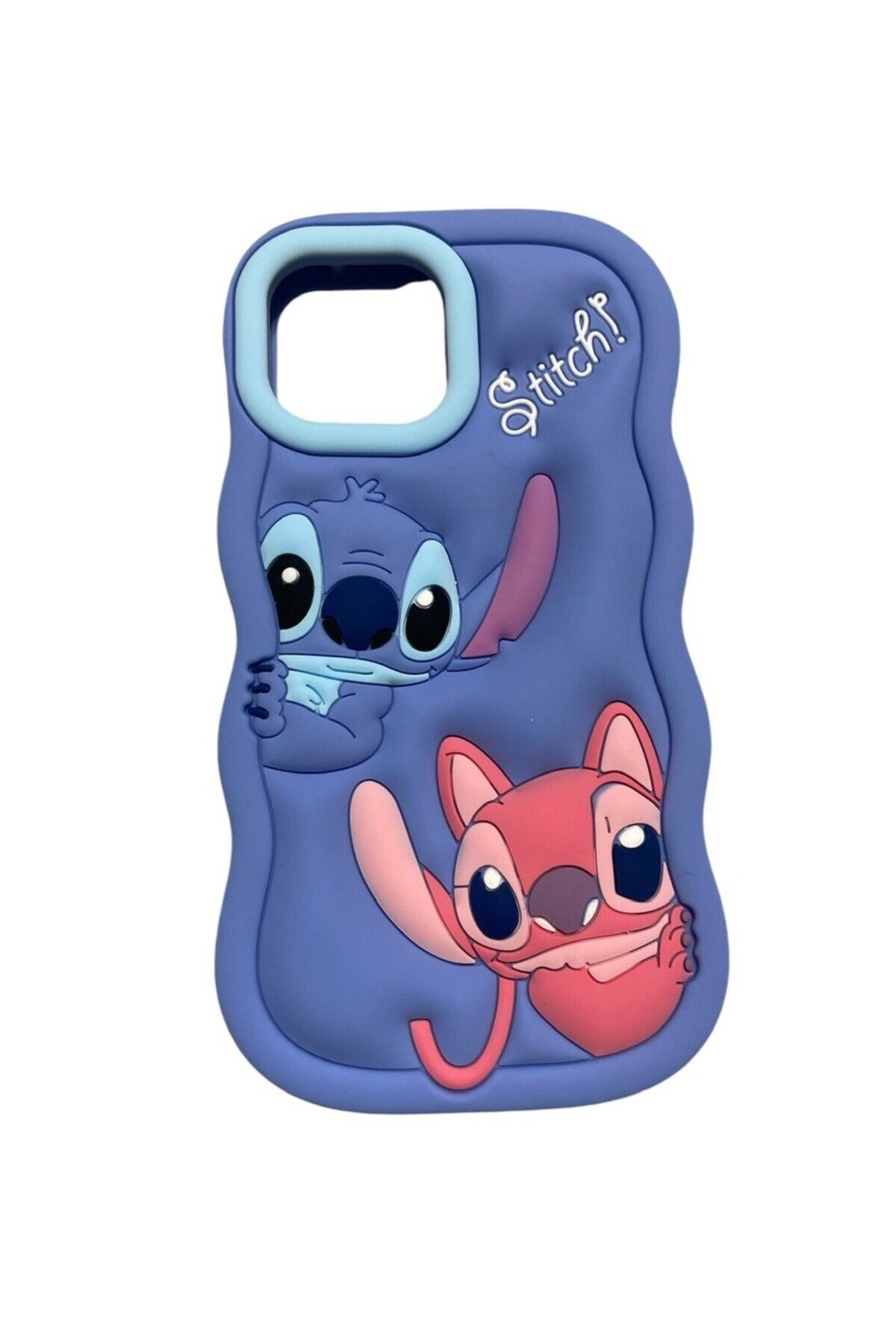 AWEI ıPhone 16 uyumlu Stitch Disney Lilo Ve Stiç Hamur Silikon Lüks Kılıf Kapak