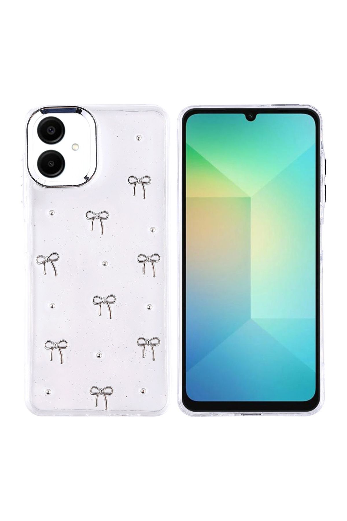System Com Galaxy A06 Kılıf Airbag Tasarımlı Simli Şeffaf SYS Kutup Kapak - Fiyonk