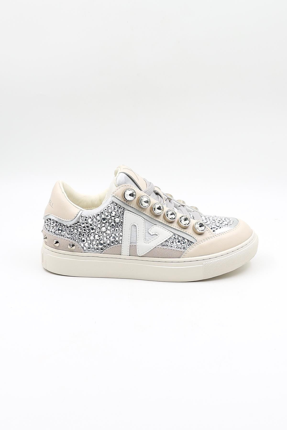 KRISTE BELL İthal Single Taşlı Model Kadın Sneakers Kb0043 Gümüş