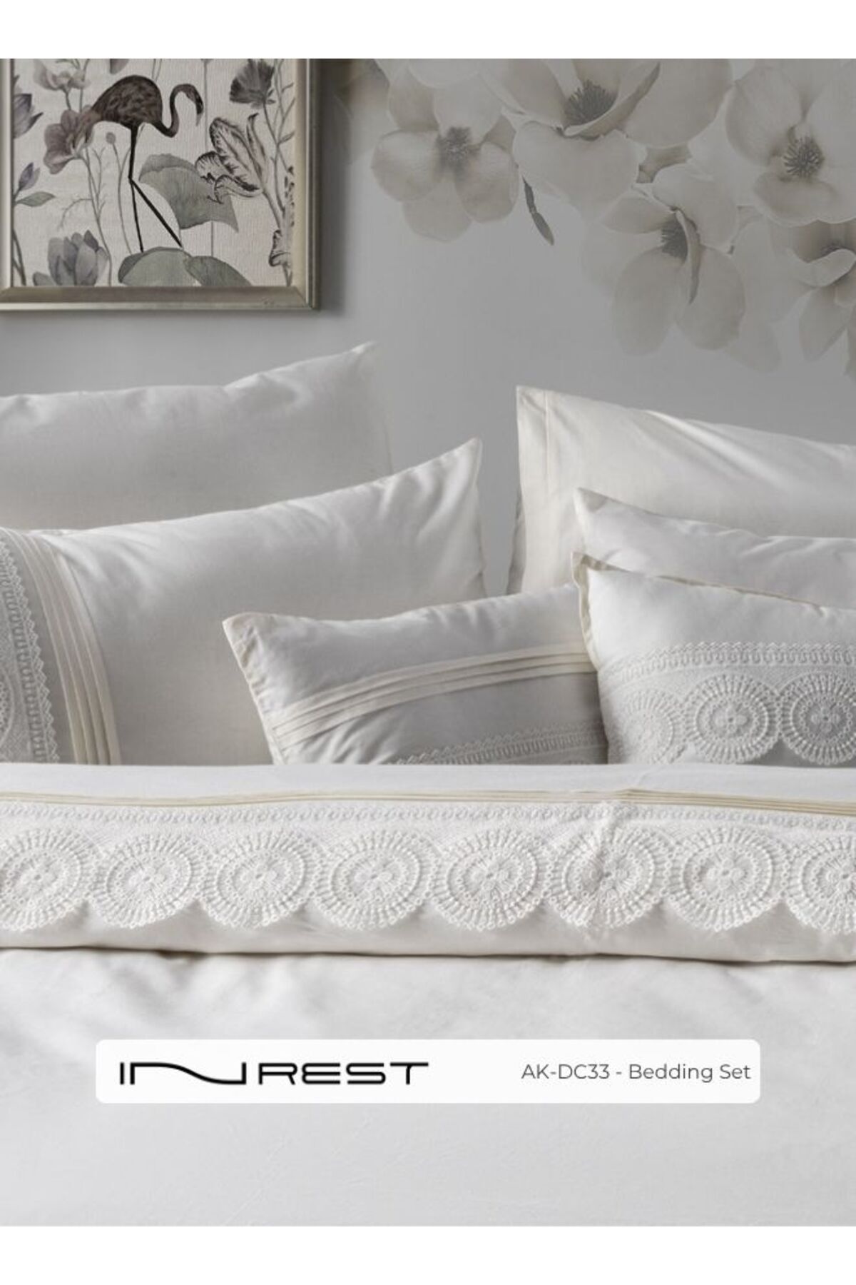 INREST-طقم غطاء لحاف بيلفلور (بدون حشو) قطن 100% مقاس مفرد 160×230 سم - 5 قطع 5