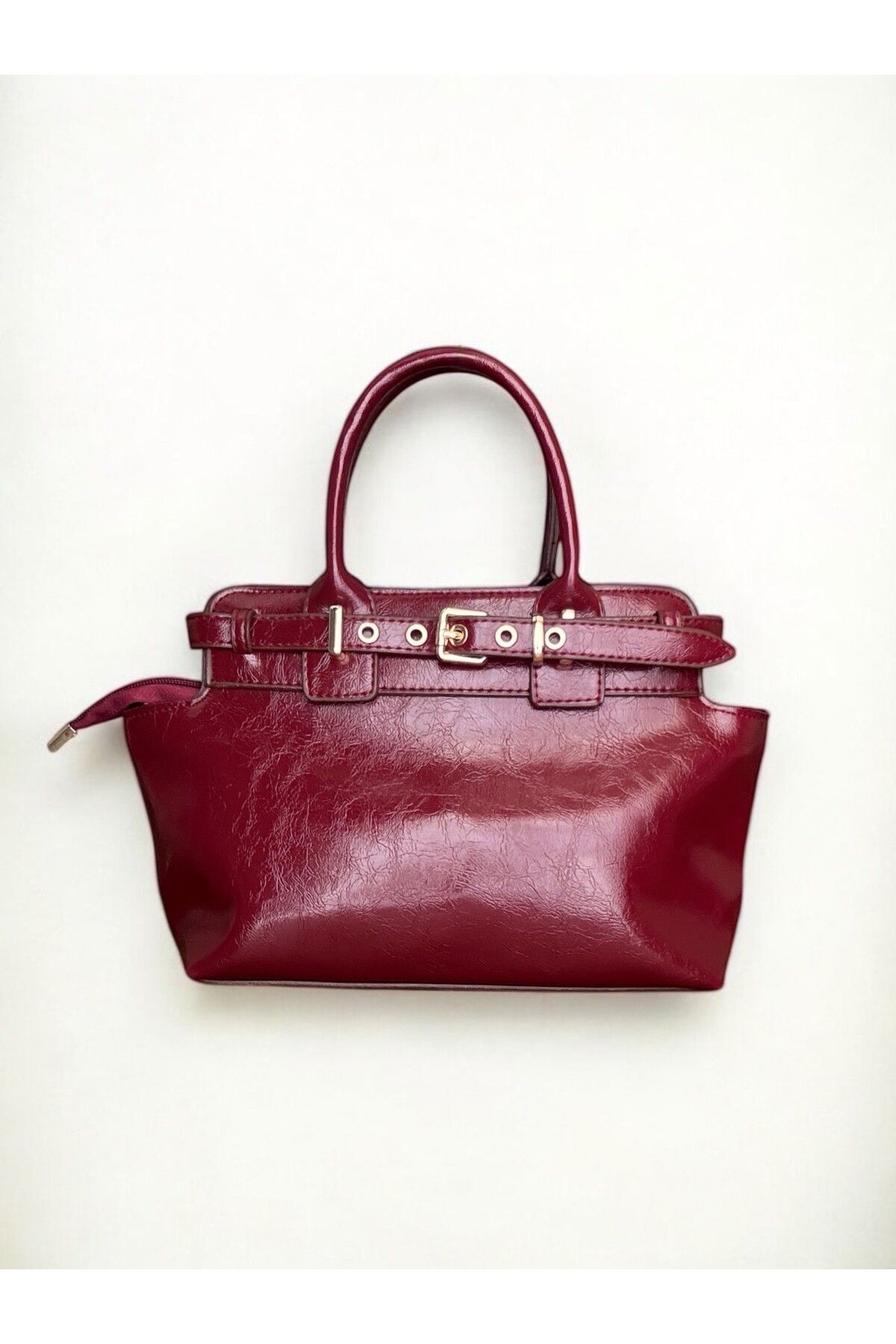 ila bags Kiss Küçük Kemerli Bordo Çanta