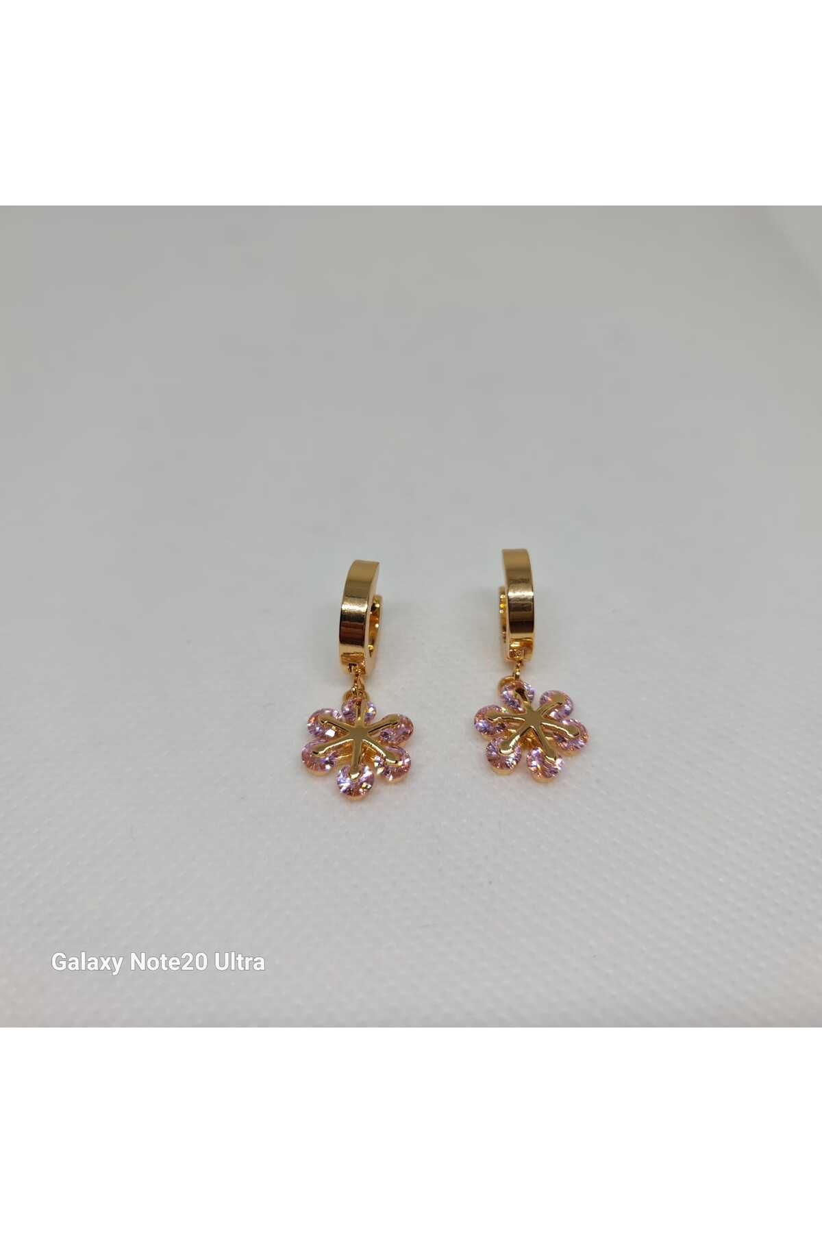Store 316l Çiçek Desenli Paslanmaz Çelik Gold Küpe