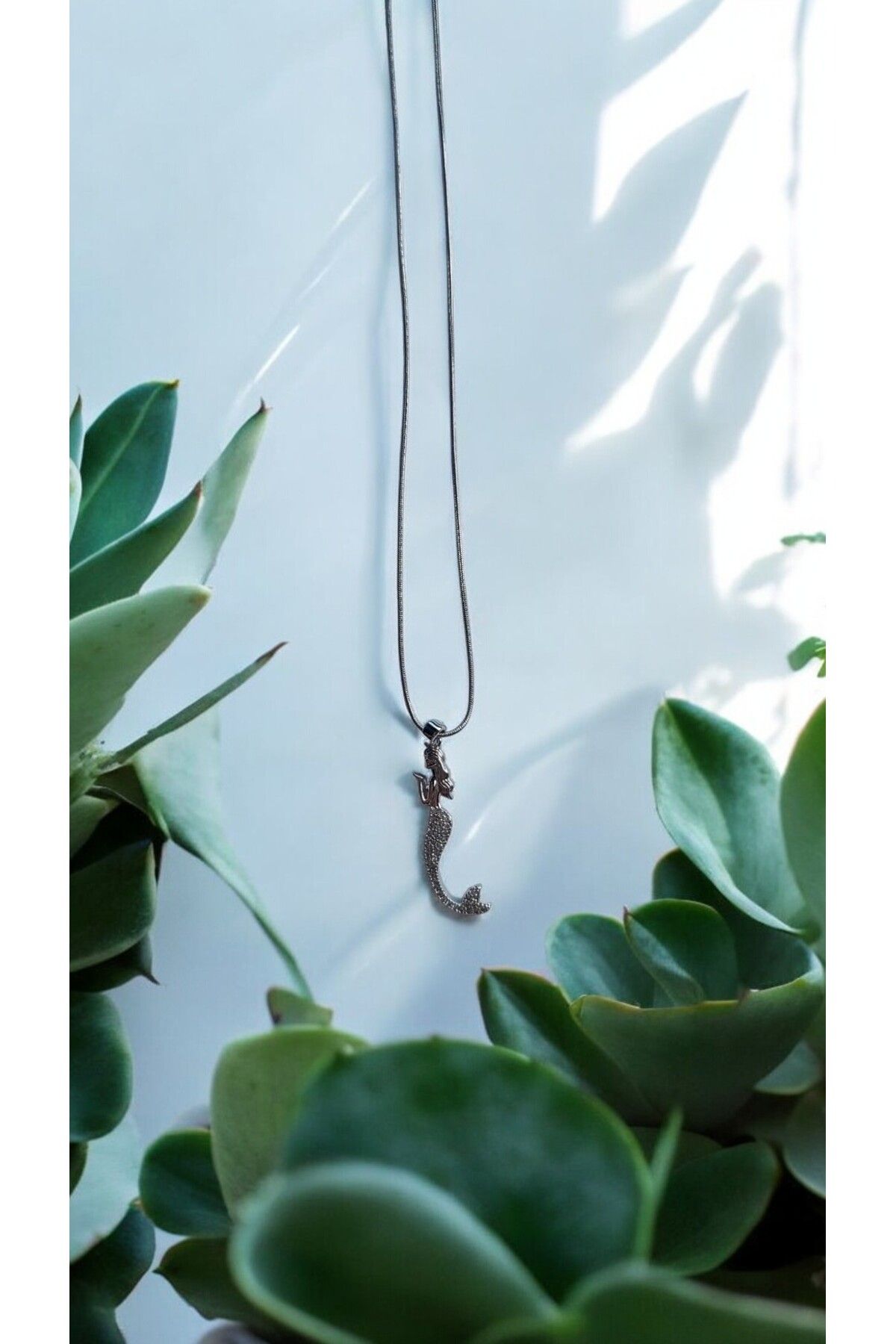 NOVA JEWELLERY Gümüş Rengi Deniz Kızı Kolye Deniz Kızı Figürlü Unisex Çelik Kolye |STEEL NECKLACE