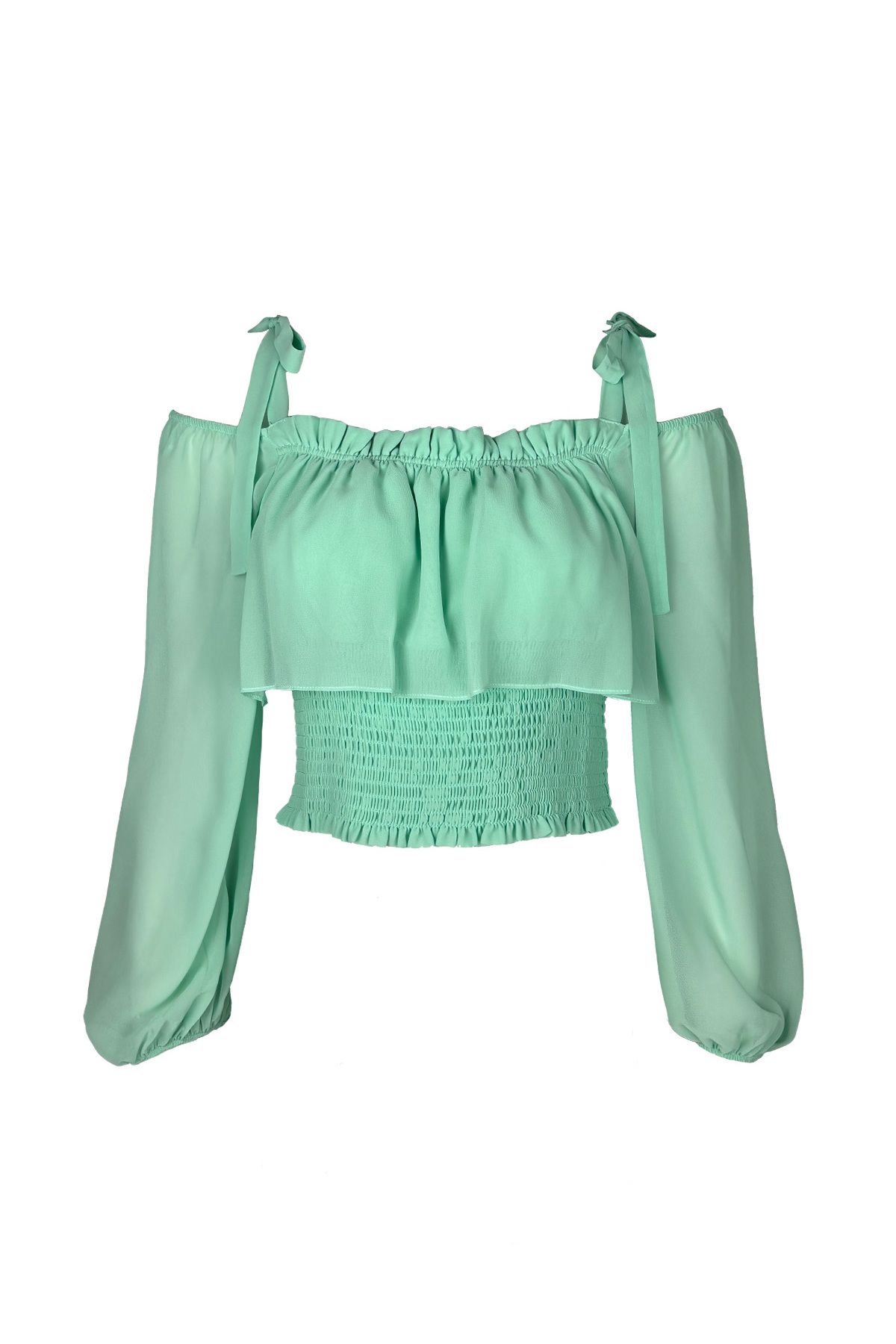 ADK Mağazacılık Crop Mint Bluz