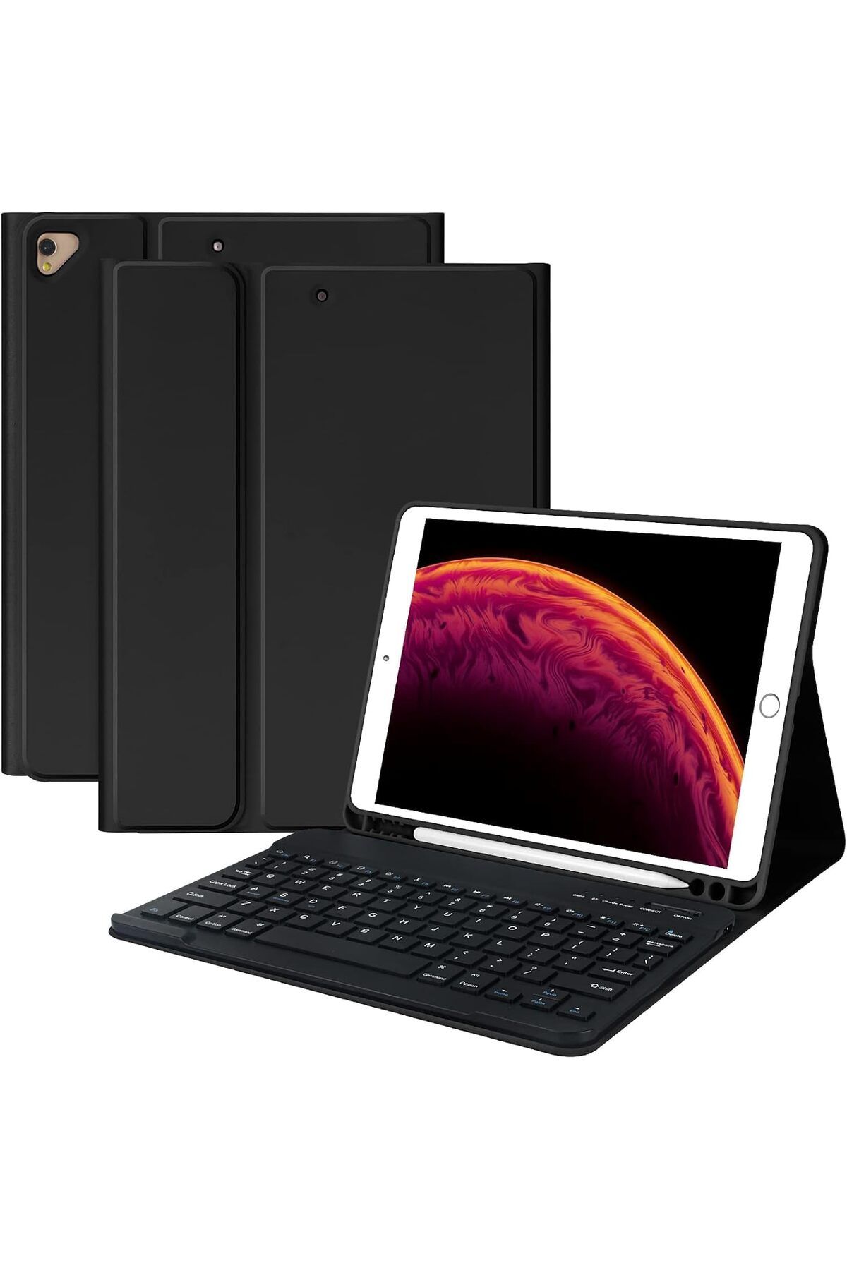 EHZ TEKNOLOJİ iPad 10.2- 10.5 (7-8-9. Nesil) Uyumlu Klavyeli Standlı Kılf