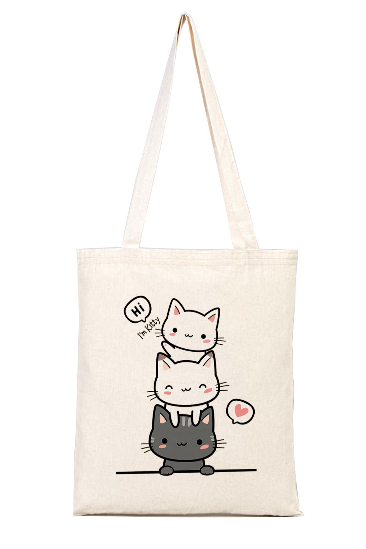 iyi fikirler Kitty Kedi Bez Omuz Çantası