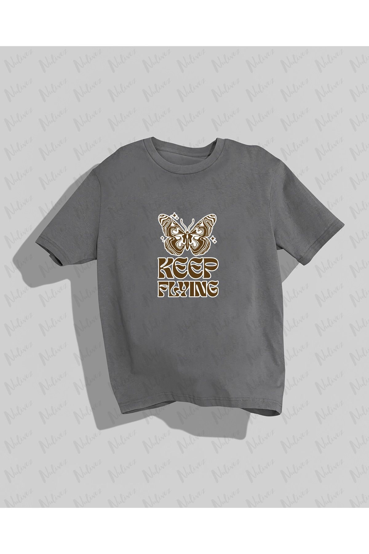 Nulivez Baskılı Yüksek Kalite Kompakt Oversize Kadın T-Shirt